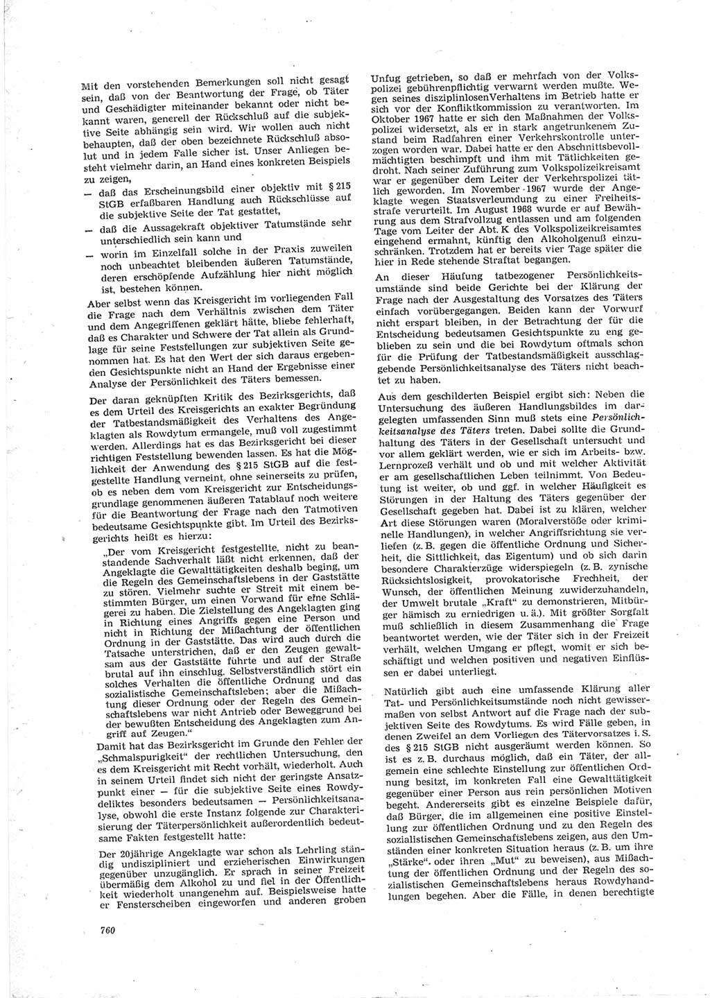 Neue Justiz (NJ), Zeitschrift für Recht und Rechtswissenschaft [Deutsche Demokratische Republik (DDR)], 23. Jahrgang 1969, Seite 760 (NJ DDR 1969, S. 760)