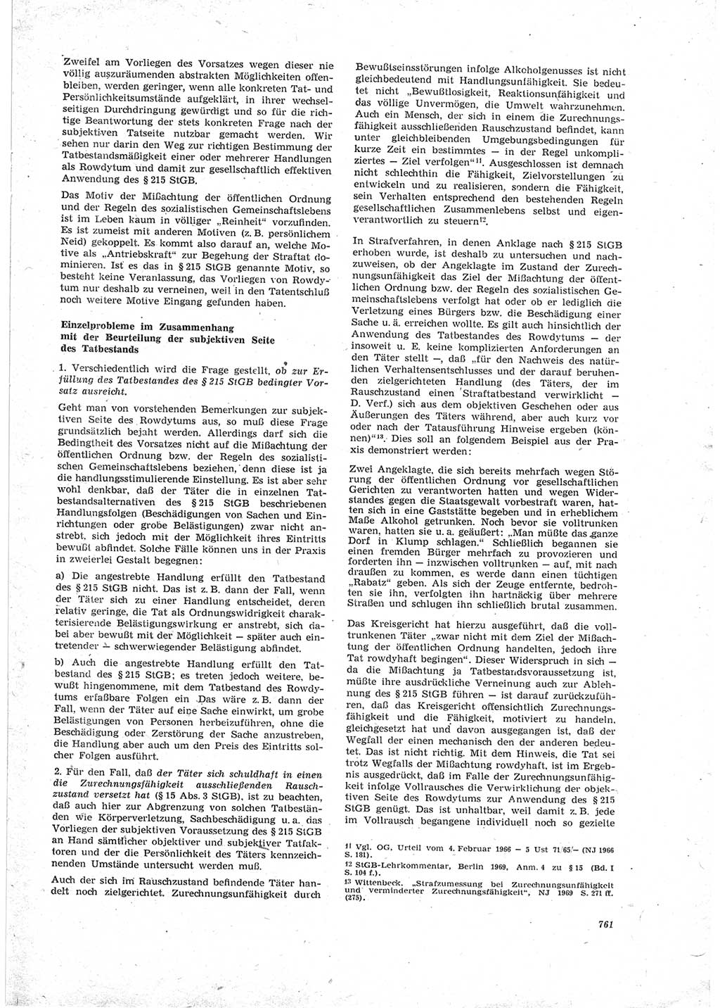 Neue Justiz (NJ), Zeitschrift für Recht und Rechtswissenschaft [Deutsche Demokratische Republik (DDR)], 23. Jahrgang 1969, Seite 761 (NJ DDR 1969, S. 761)