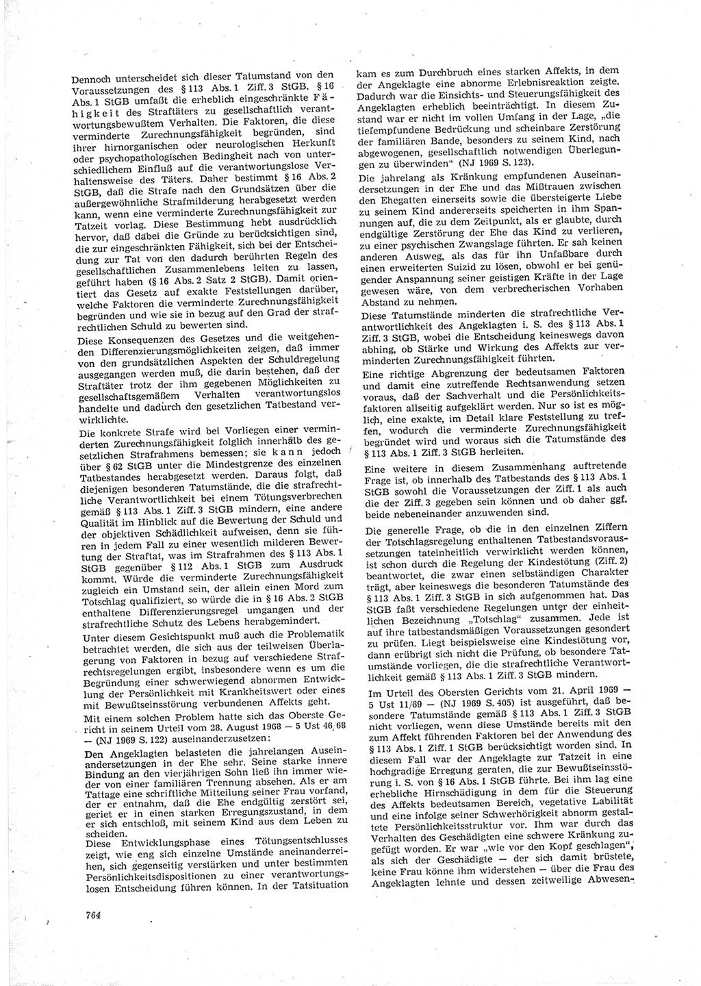 Neue Justiz (NJ), Zeitschrift für Recht und Rechtswissenschaft [Deutsche Demokratische Republik (DDR)], 23. Jahrgang 1969, Seite 764 (NJ DDR 1969, S. 764)