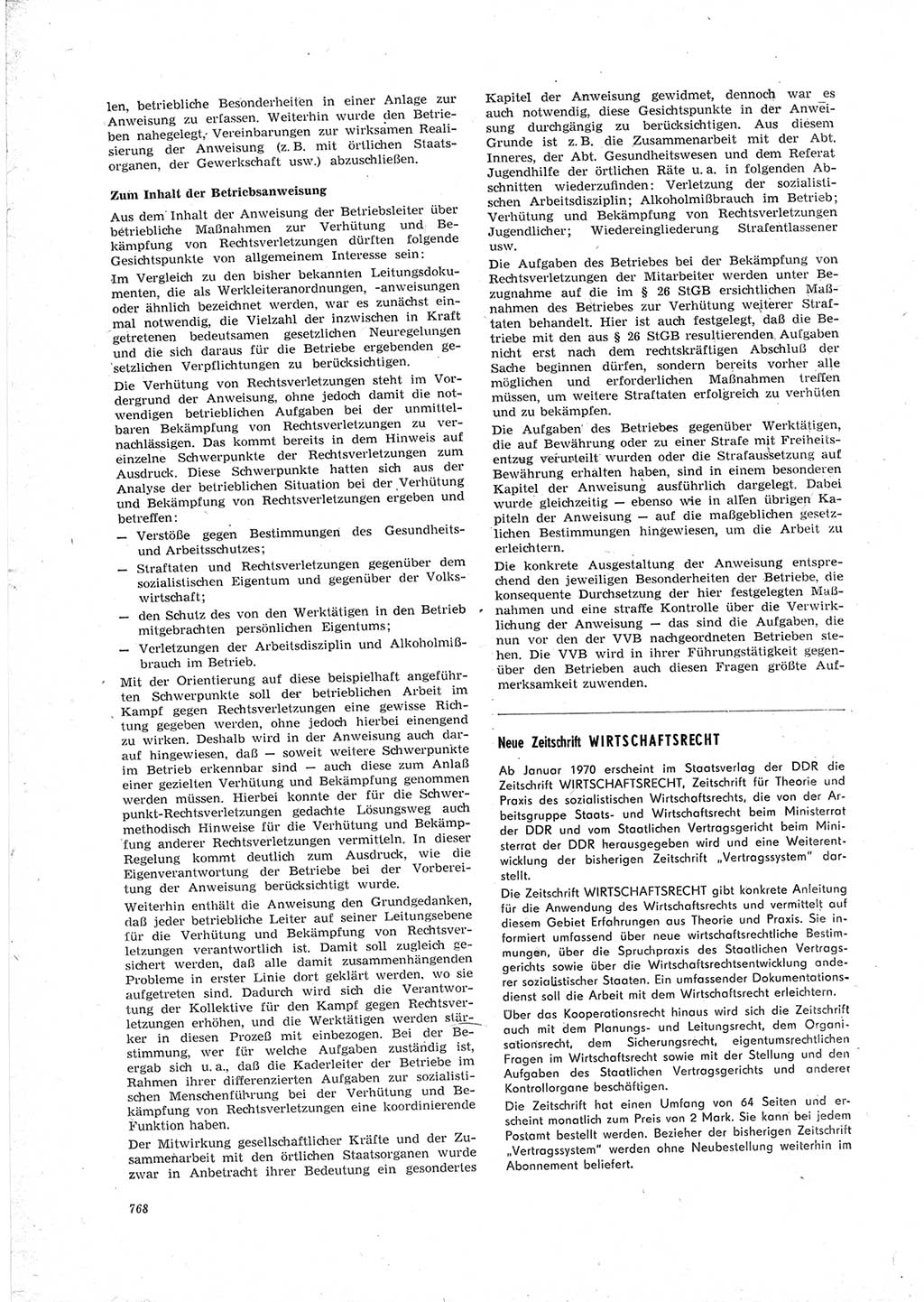 Neue Justiz (NJ), Zeitschrift für Recht und Rechtswissenschaft [Deutsche Demokratische Republik (DDR)], 23. Jahrgang 1969, Seite 768 (NJ DDR 1969, S. 768)