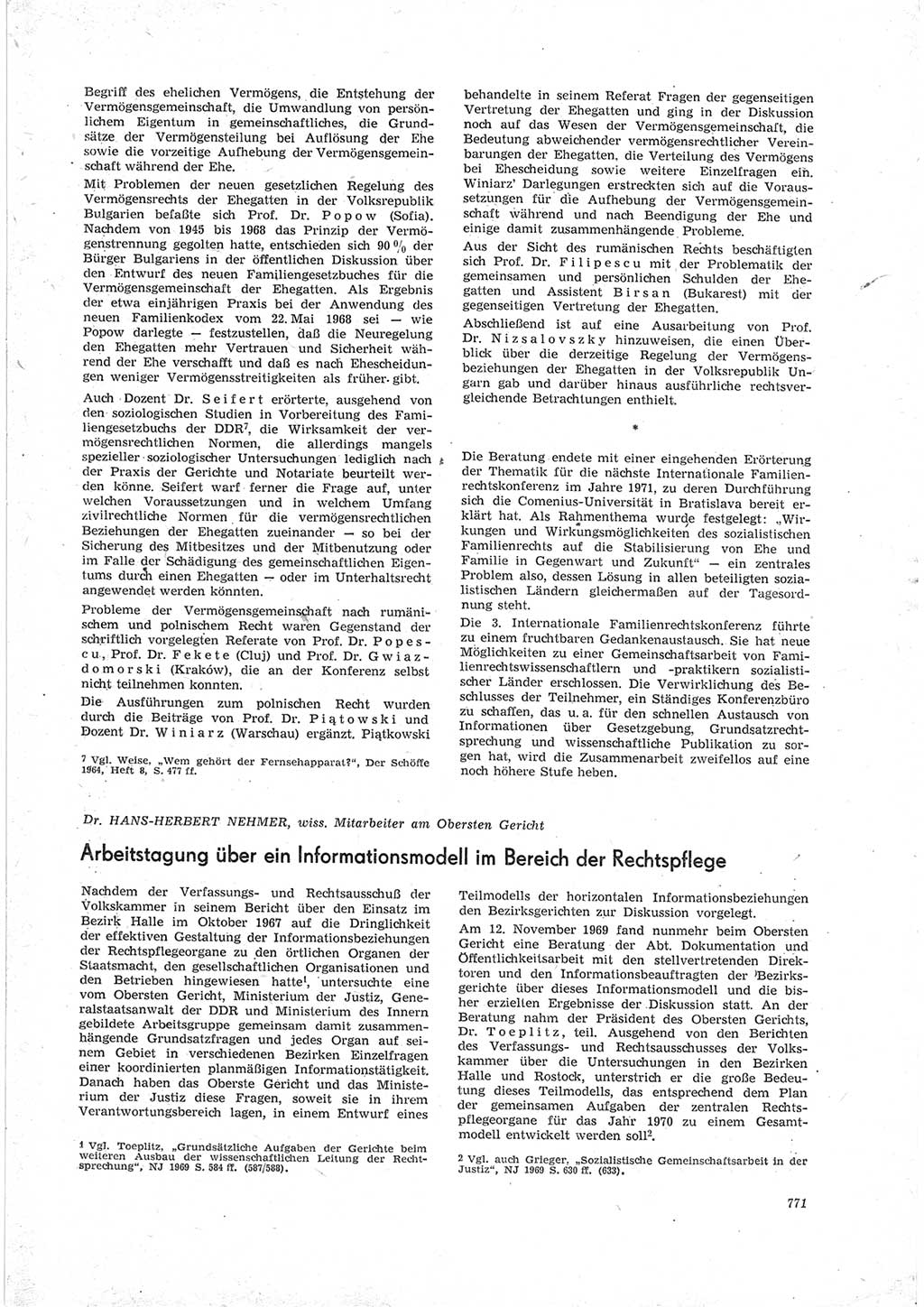 Neue Justiz (NJ), Zeitschrift für Recht und Rechtswissenschaft [Deutsche Demokratische Republik (DDR)], 23. Jahrgang 1969, Seite 771 (NJ DDR 1969, S. 771)