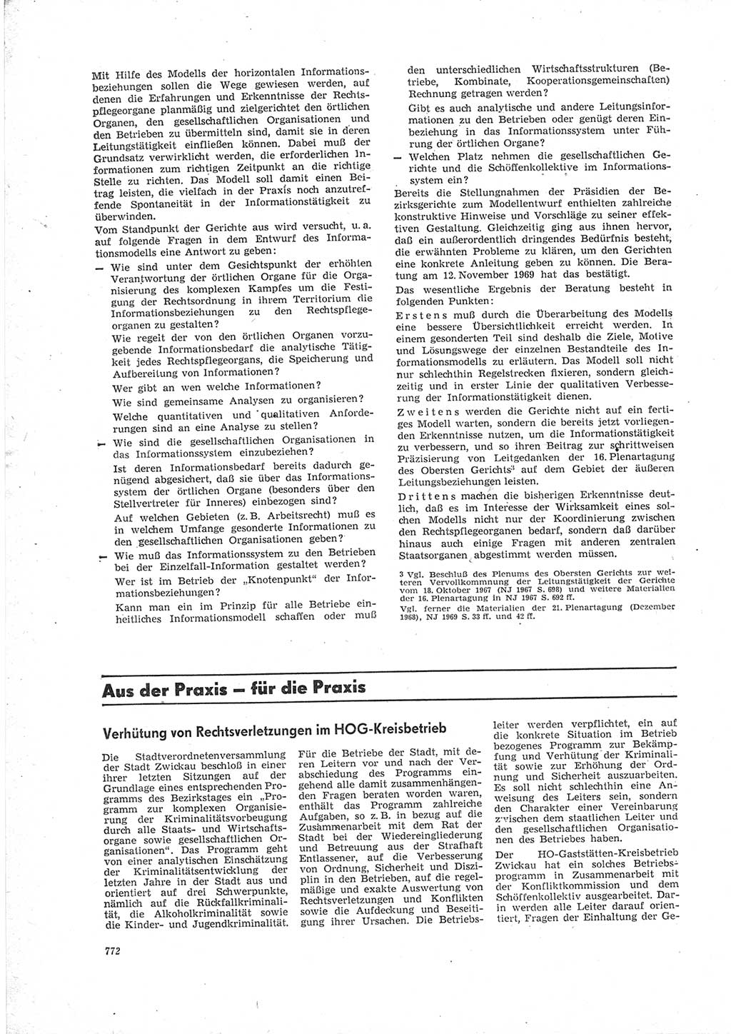 Neue Justiz (NJ), Zeitschrift für Recht und Rechtswissenschaft [Deutsche Demokratische Republik (DDR)], 23. Jahrgang 1969, Seite 772 (NJ DDR 1969, S. 772)