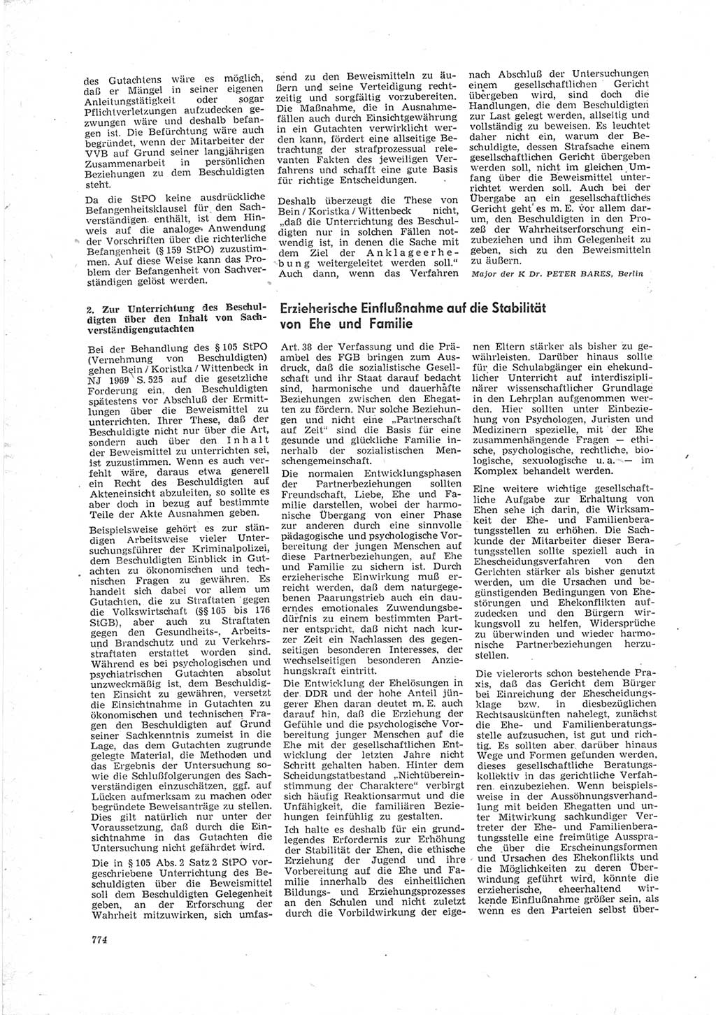 Neue Justiz (NJ), Zeitschrift für Recht und Rechtswissenschaft [Deutsche Demokratische Republik (DDR)], 23. Jahrgang 1969, Seite 774 (NJ DDR 1969, S. 774)