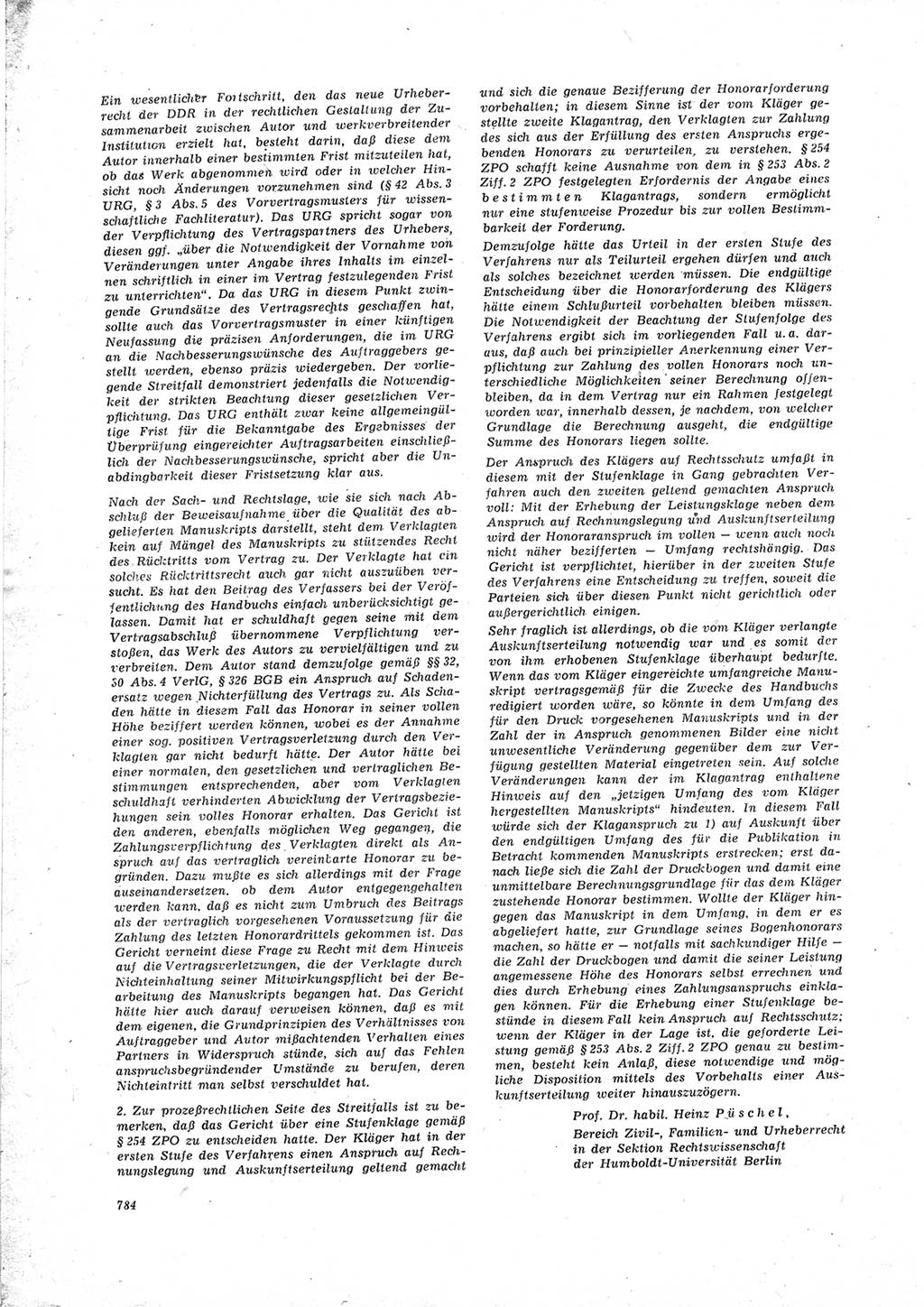 Neue Justiz (NJ), Zeitschrift für Recht und Rechtswissenschaft [Deutsche Demokratische Republik (DDR)], 23. Jahrgang 1969, Seite 784 (NJ DDR 1969, S. 784)