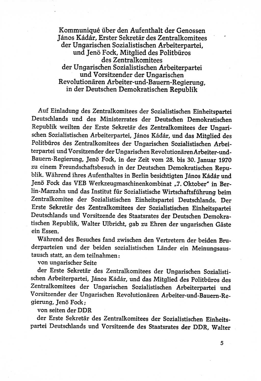 Dokumente der Sozialistischen Einheitspartei Deutschlands (SED) [Deutsche Demokratische Republik (DDR)] 1970-1971, Seite 5 (Dok. SED DDR 1970-1971, S. 5)