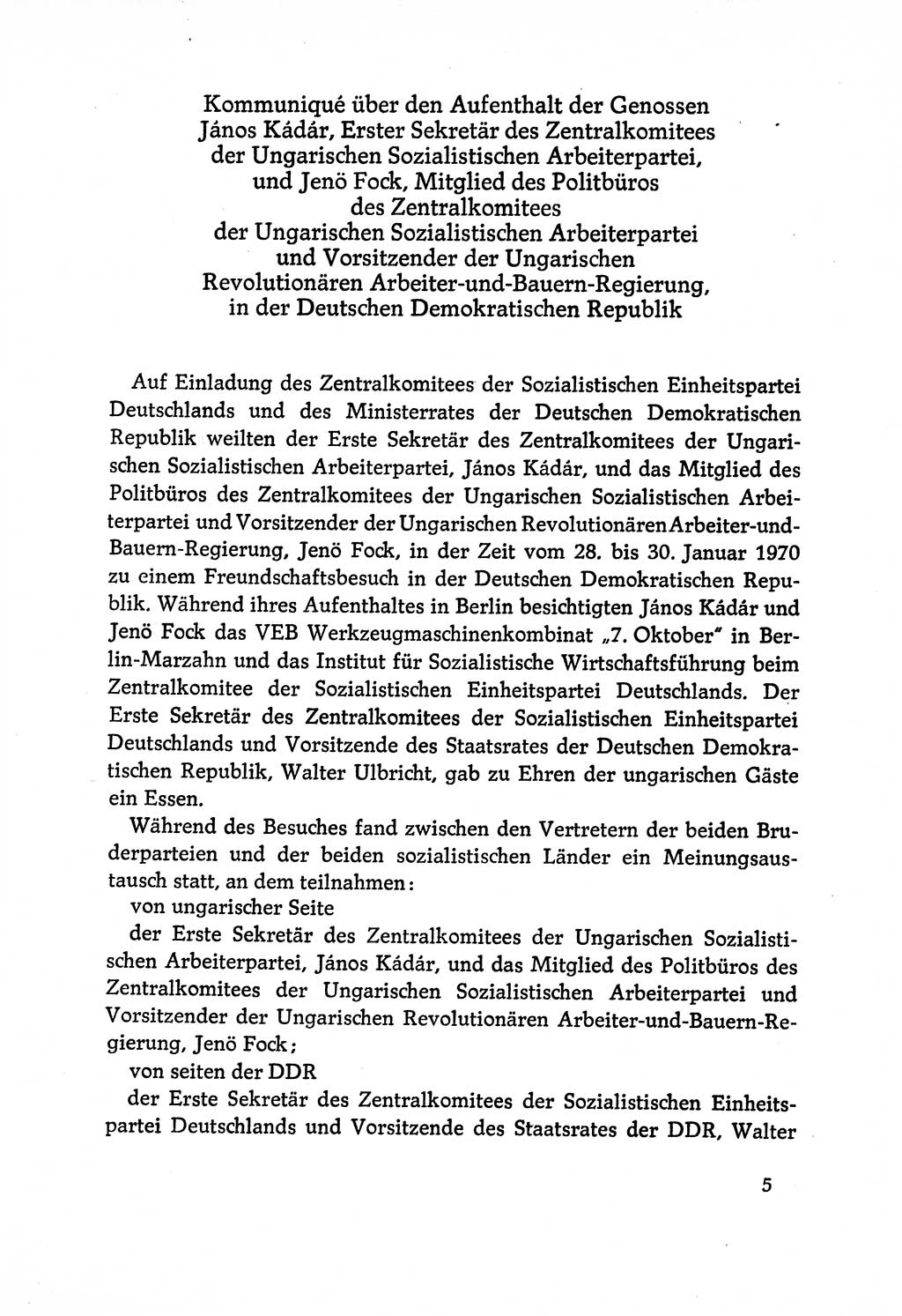 Dokumente der Sozialistischen Einheitspartei Deutschlands (SED) [Deutsche Demokratische Republik (DDR)] 1970-1971, Seite 5 (Dok. SED DDR 1970-1971, S. 5)