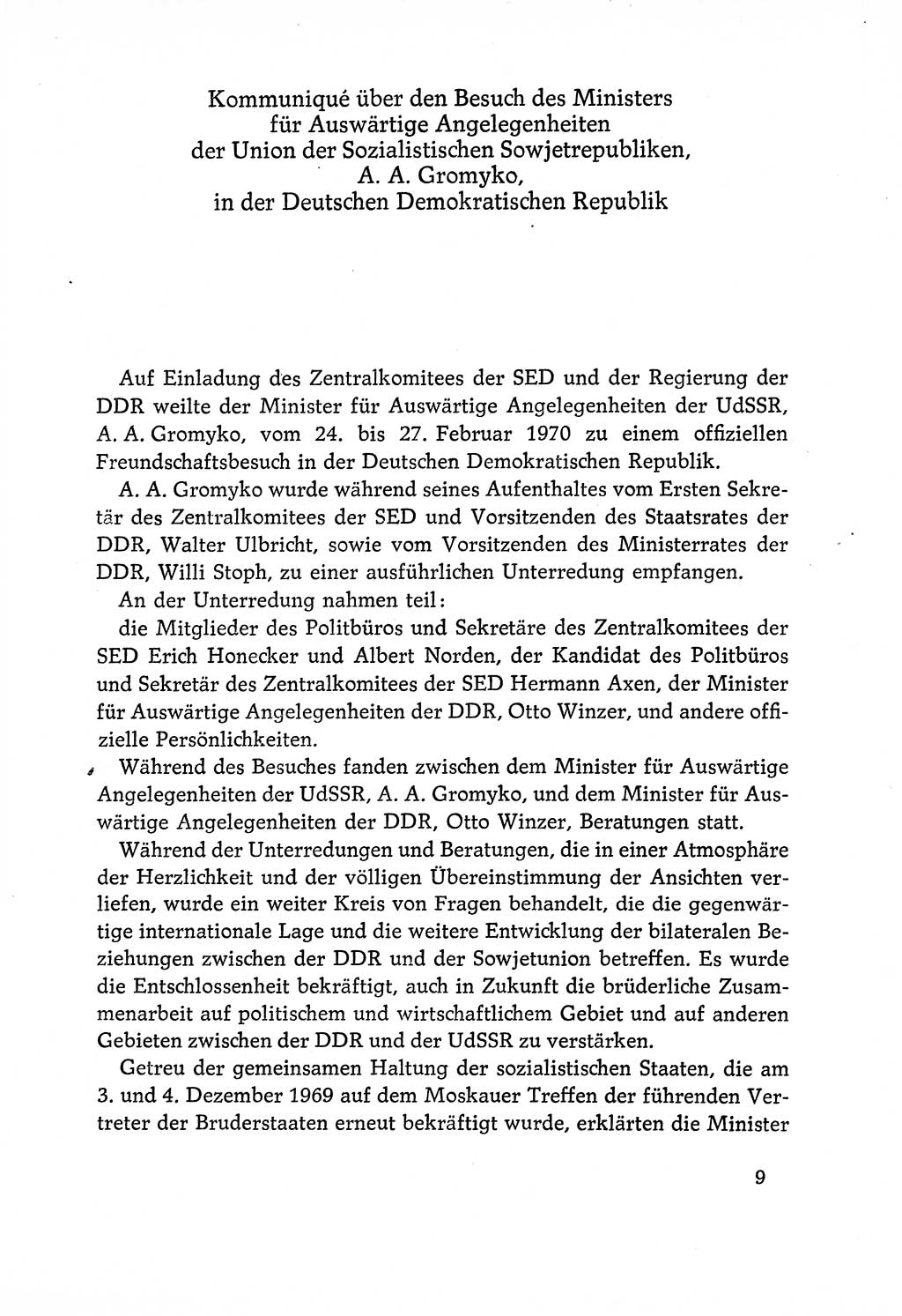 Dokumente der Sozialistischen Einheitspartei Deutschlands (SED) [Deutsche Demokratische Republik (DDR)] 1970-1971, Seite 9 (Dok. SED DDR 1970-1971, S. 9)