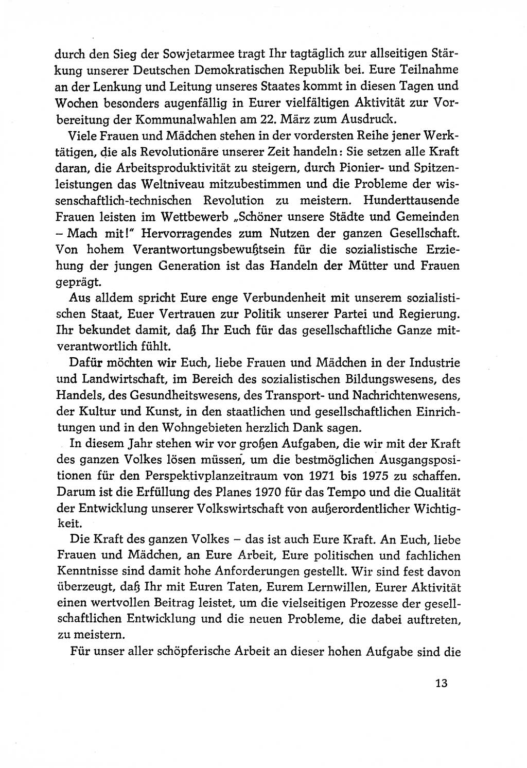 Dokumente der Sozialistischen Einheitspartei Deutschlands (SED) [Deutsche Demokratische Republik (DDR)] 1970-1971, Seite 13 (Dok. SED DDR 1970-1971, S. 13)