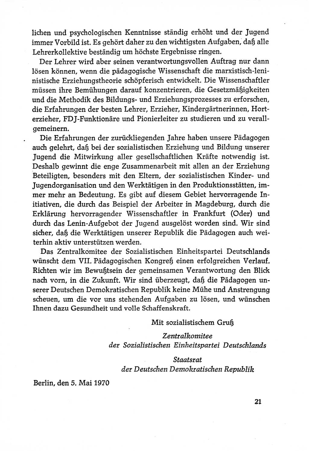 Dokumente der Sozialistischen Einheitspartei Deutschlands (SED) [Deutsche Demokratische Republik (DDR)] 1970-1971, Seite 21 (Dok. SED DDR 1970-1971, S. 21)