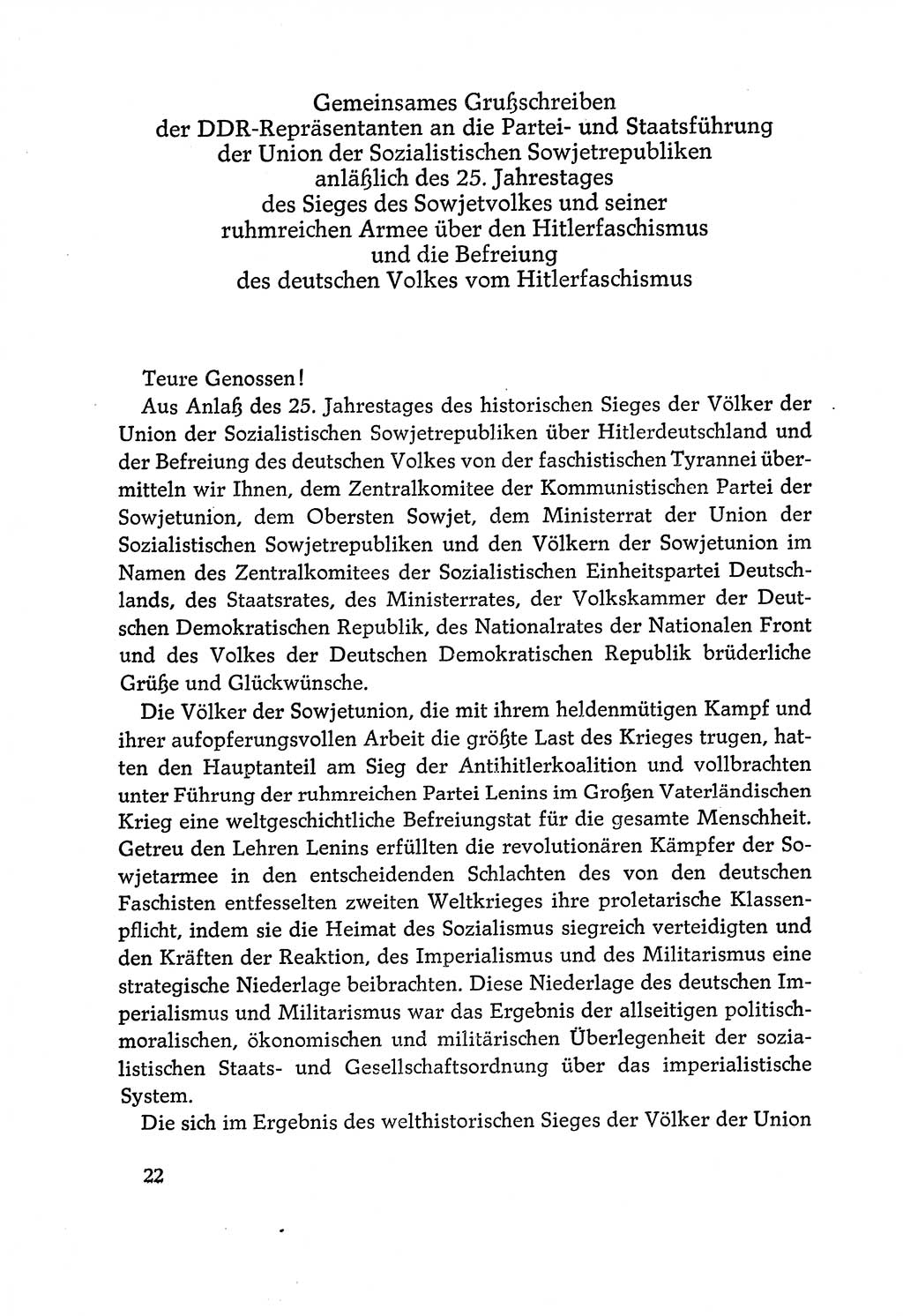 Dokumente der Sozialistischen Einheitspartei Deutschlands (SED) [Deutsche Demokratische Republik (DDR)] 1970-1971, Seite 22 (Dok. SED DDR 1970-1971, S. 22)