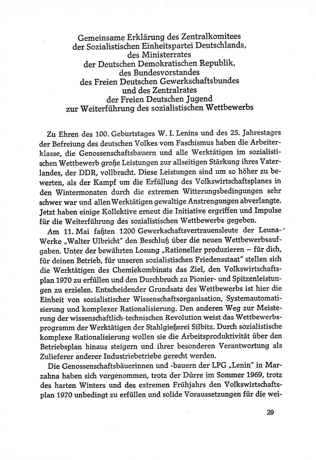 Dokumente der Sozialistischen Einheitspartei Deutschlands (SED) [Deutsche Demokratische Republik (DDR)] 1970-1971, Seite 29 (Dok. SED DDR 1970-1971, S. 29)