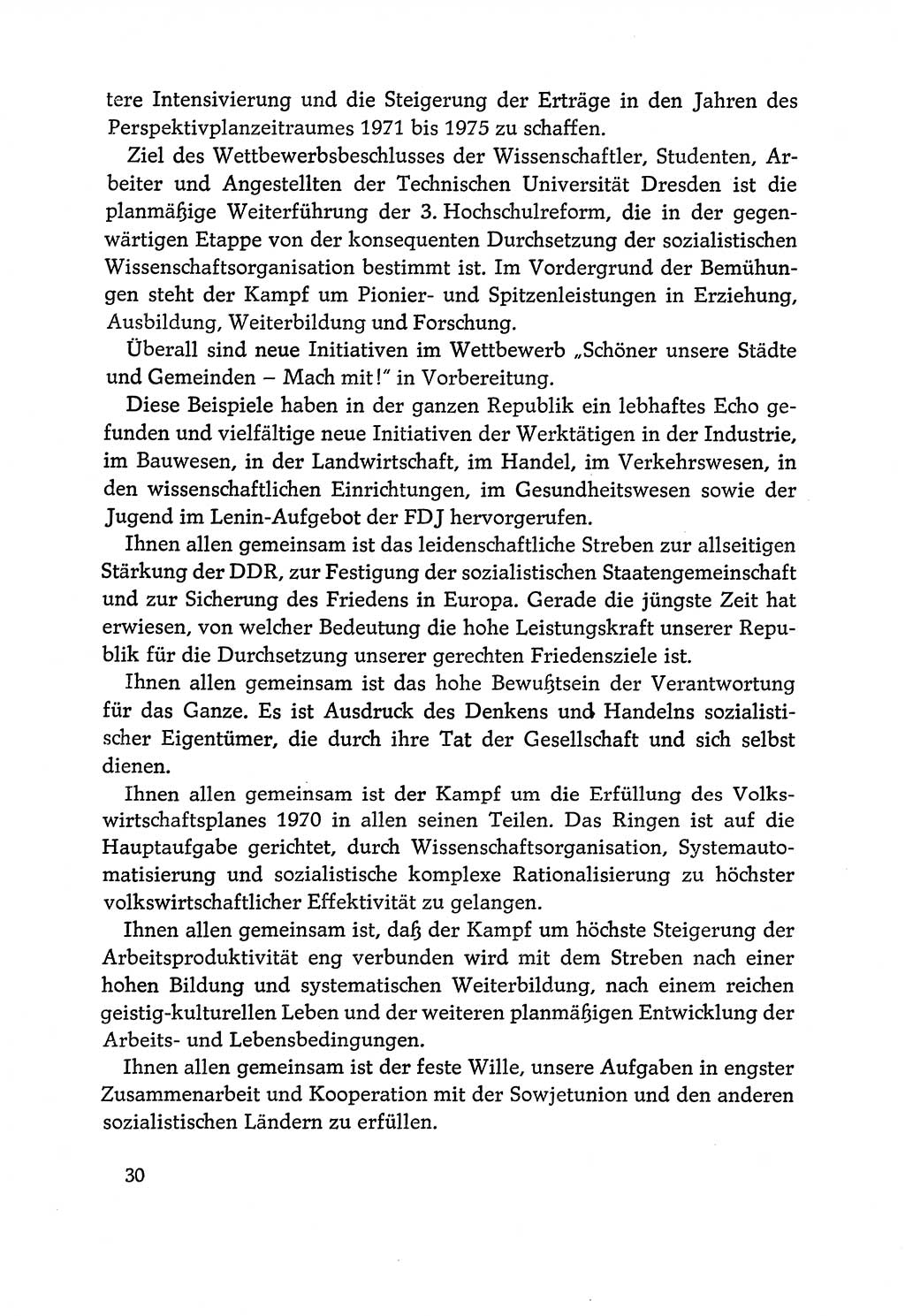 Dokumente der Sozialistischen Einheitspartei Deutschlands (SED) [Deutsche Demokratische Republik (DDR)] 1970-1971, Seite 30 (Dok. SED DDR 1970-1971, S. 30)