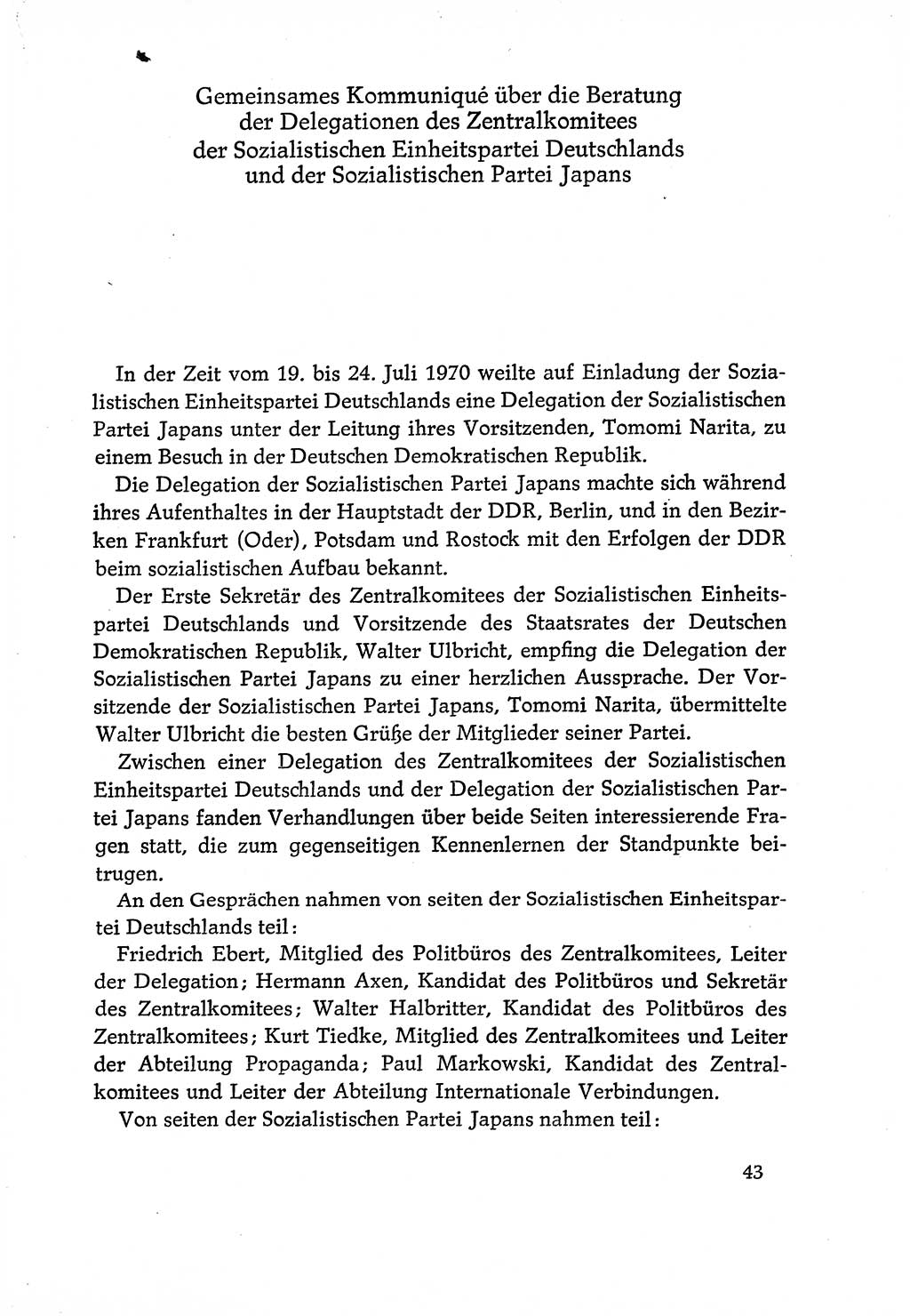 Dokumente der Sozialistischen Einheitspartei Deutschlands (SED) [Deutsche Demokratische Republik (DDR)] 1970-1971, Seite 43 (Dok. SED DDR 1970-1971, S. 43)