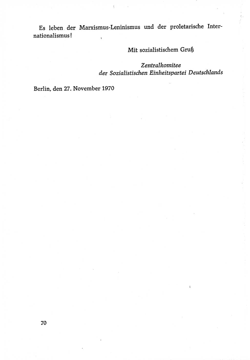 Dokumente der Sozialistischen Einheitspartei Deutschlands (SED) [Deutsche Demokratische Republik (DDR)] 1970-1971, Seite 70 (Dok. SED DDR 1970-1971, S. 70)