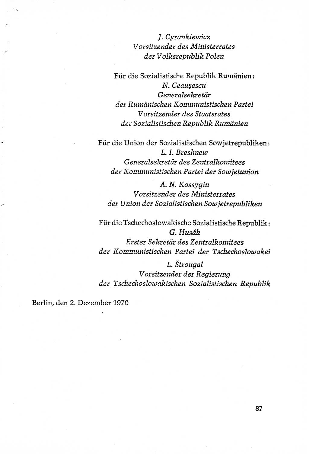 Dokumente der Sozialistischen Einheitspartei Deutschlands (SED) [Deutsche Demokratische Republik (DDR)] 1970-1971, Seite 87 (Dok. SED DDR 1970-1971, S. 87)