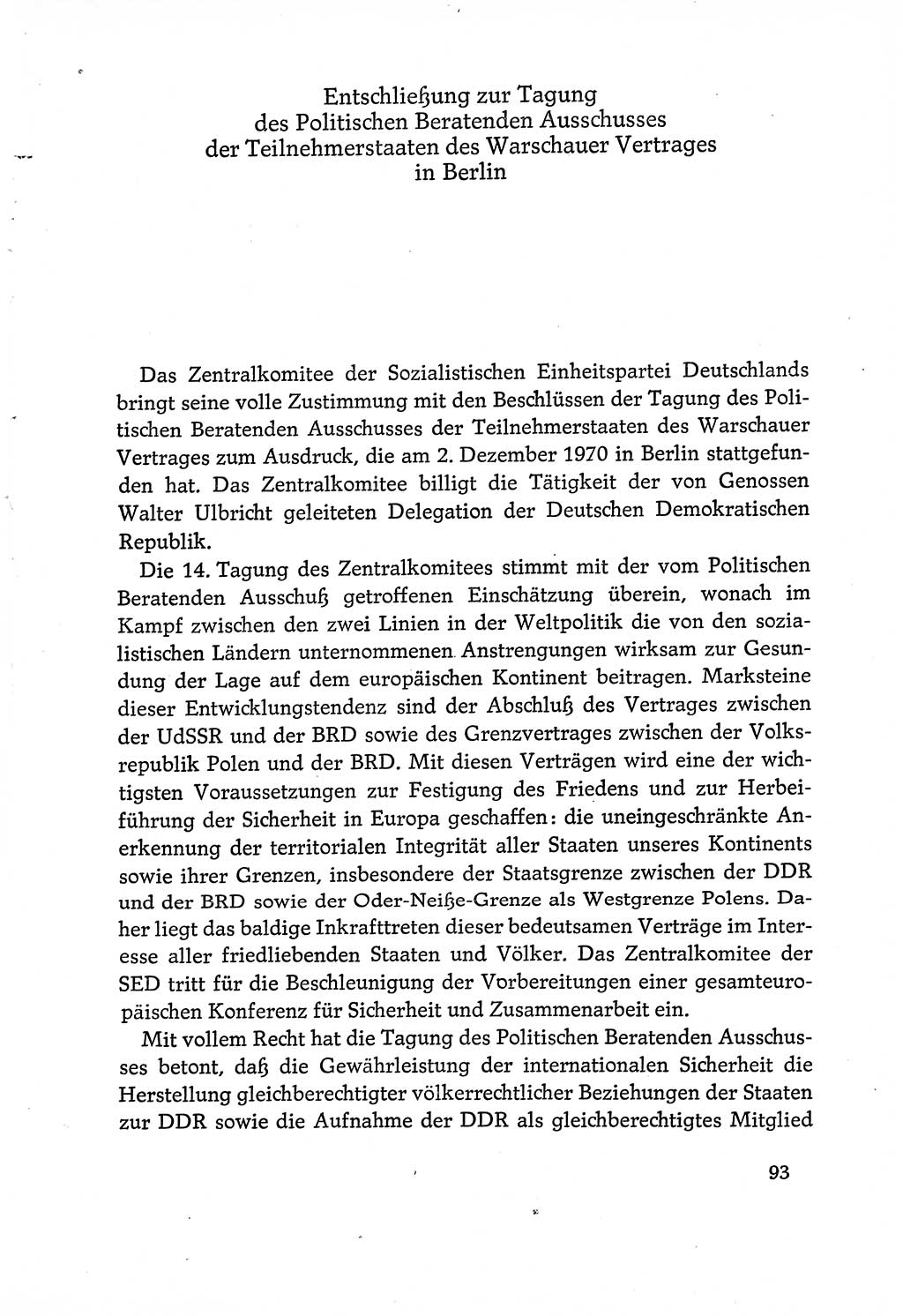 Dokumente der Sozialistischen Einheitspartei Deutschlands (SED) [Deutsche Demokratische Republik (DDR)] 1970-1971, Seite 93 (Dok. SED DDR 1970-1971, S. 93)