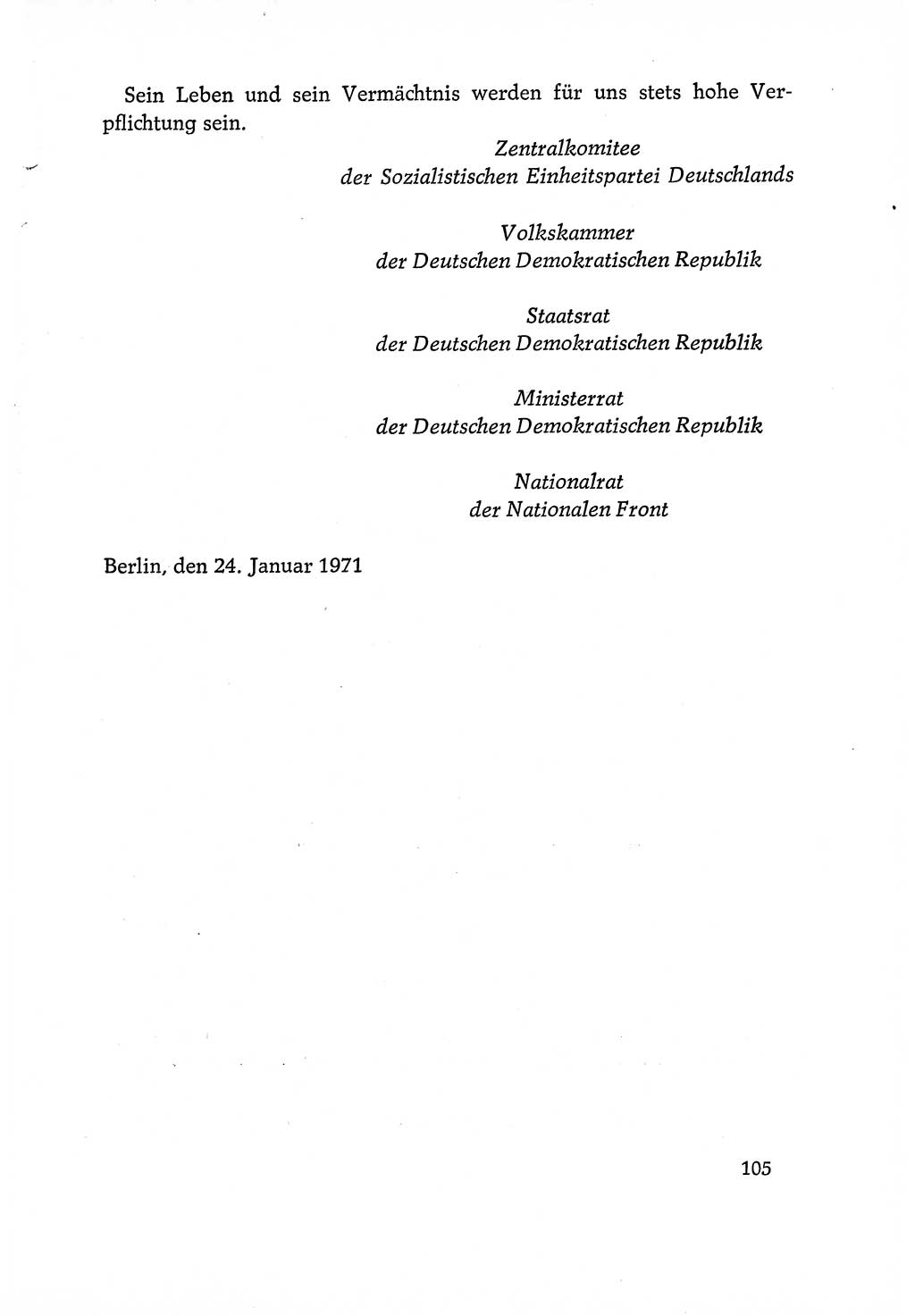 Dokumente der Sozialistischen Einheitspartei Deutschlands (SED) [Deutsche Demokratische Republik (DDR)] 1970-1971, Seite 105 (Dok. SED DDR 1970-1971, S. 105)
