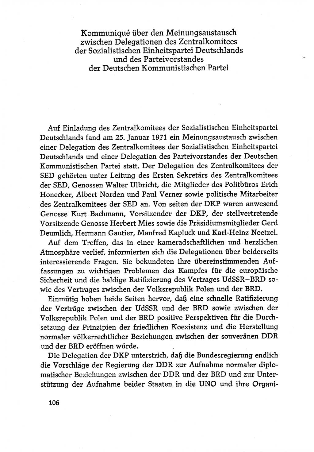 Dokumente der Sozialistischen Einheitspartei Deutschlands (SED) [Deutsche Demokratische Republik (DDR)] 1970-1971, Seite 106 (Dok. SED DDR 1970-1971, S. 106)