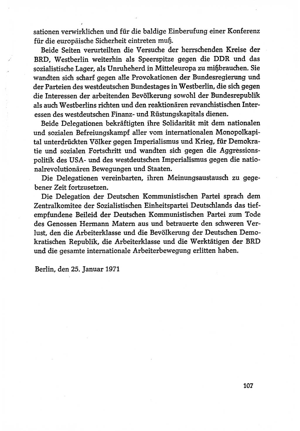 Dokumente der Sozialistischen Einheitspartei Deutschlands (SED) [Deutsche Demokratische Republik (DDR)] 1970-1971, Seite 107 (Dok. SED DDR 1970-1971, S. 107)