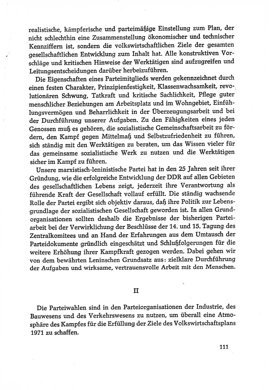 Dokumente der Sozialistischen Einheitspartei Deutschlands (SED) [Deutsche Demokratische Republik (DDR)] 1970-1971, Seite 111 (Dok. SED DDR 1970-1971, S. 111)