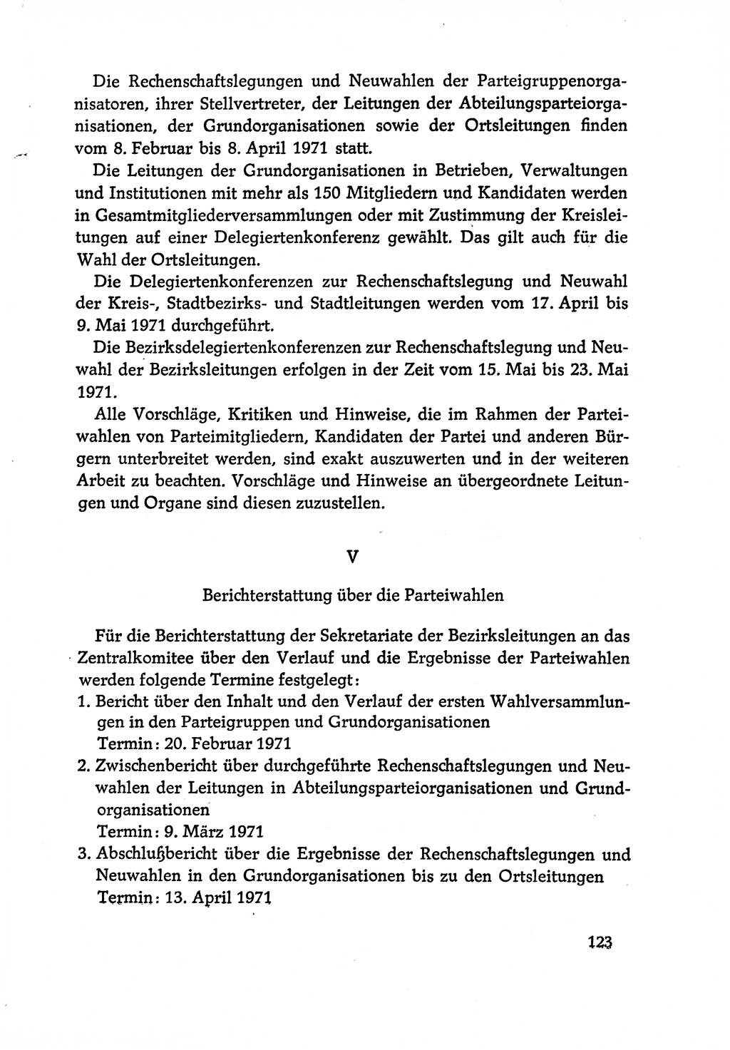 Dokumente der Sozialistischen Einheitspartei Deutschlands (SED) [Deutsche Demokratische Republik (DDR)] 1970-1971, Seite 123 (Dok. SED DDR 1970-1971, S. 123)