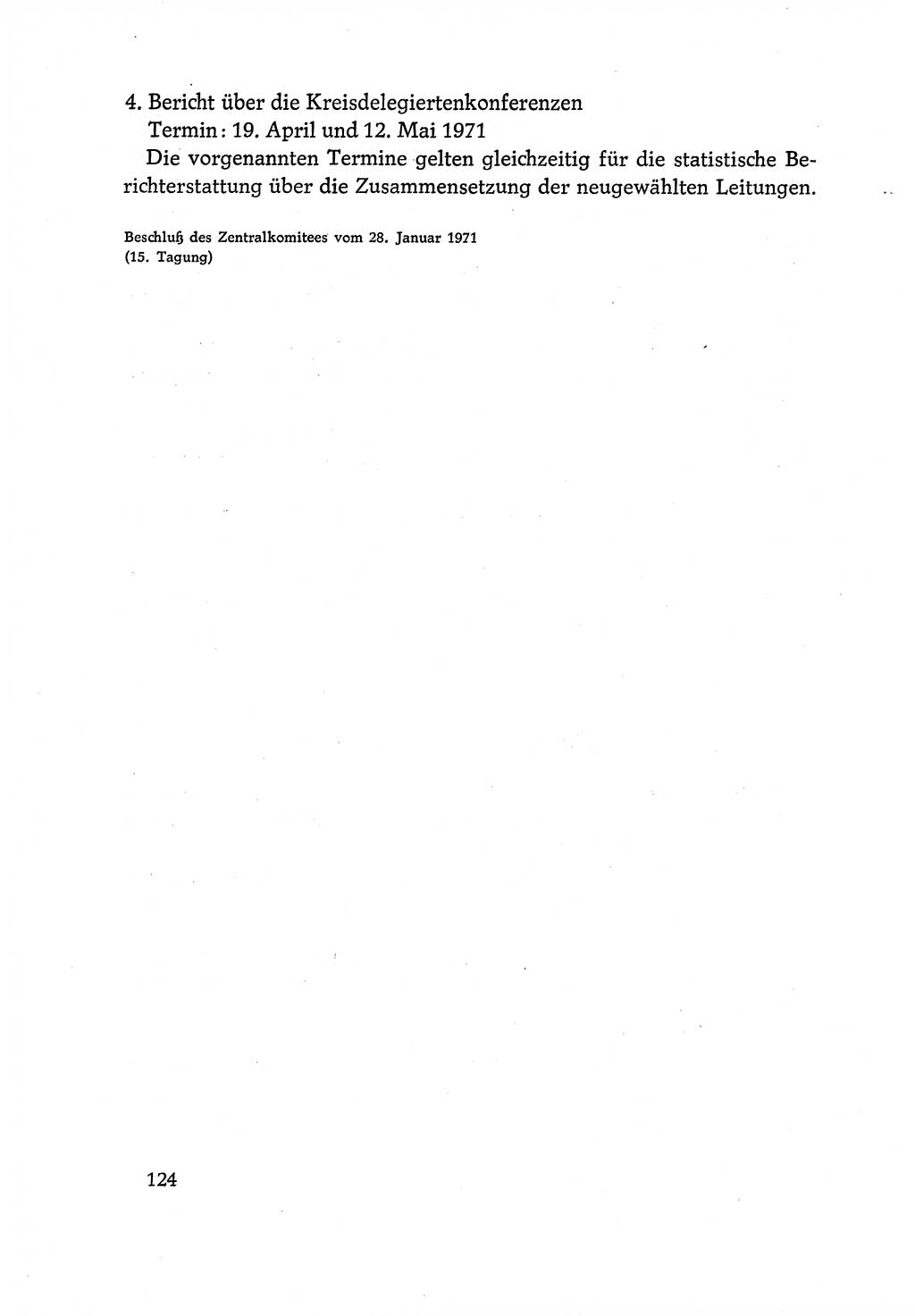 Dokumente der Sozialistischen Einheitspartei Deutschlands (SED) [Deutsche Demokratische Republik (DDR)] 1970-1971, Seite 124 (Dok. SED DDR 1970-1971, S. 124)