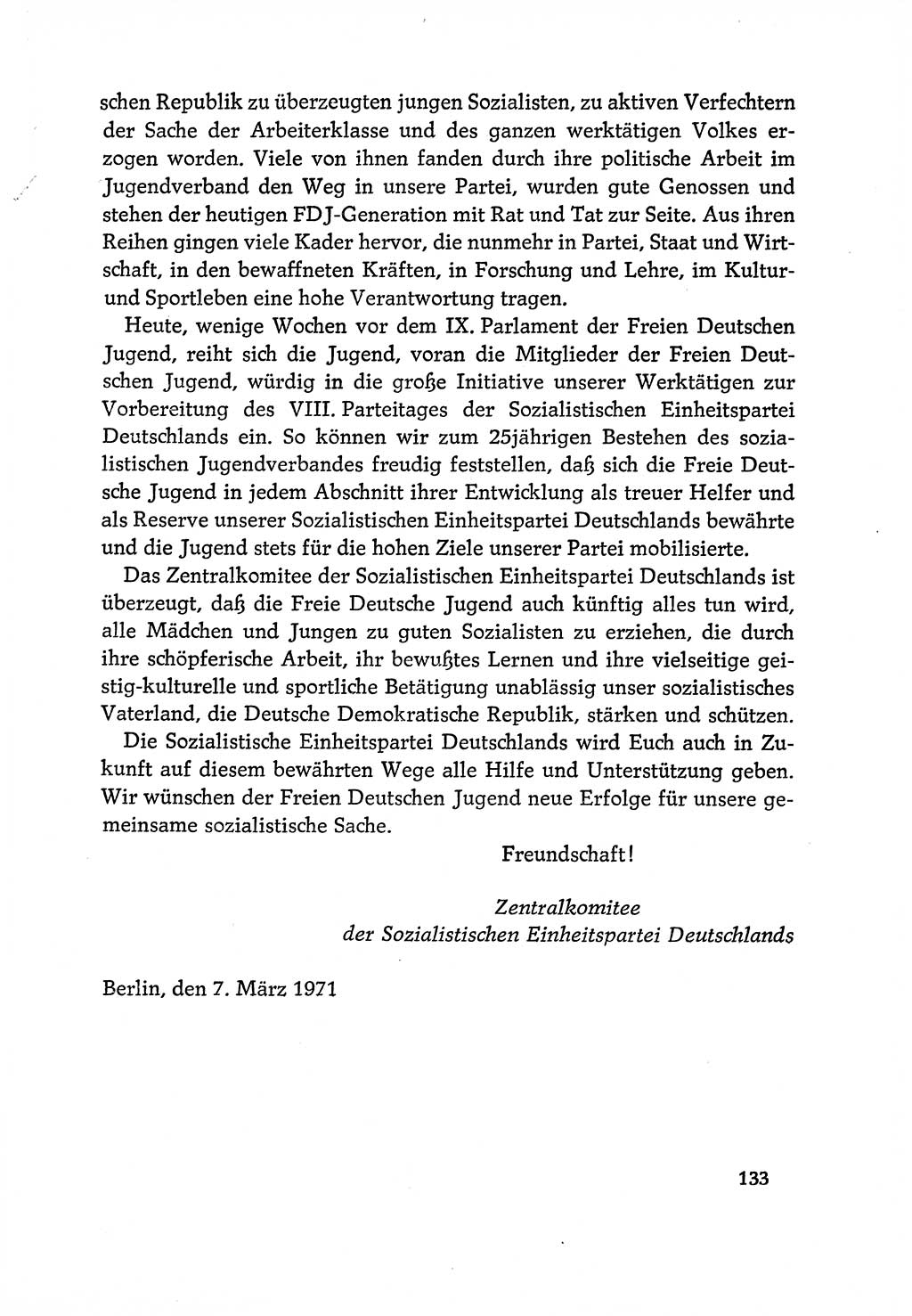 Dokumente der Sozialistischen Einheitspartei Deutschlands (SED) [Deutsche Demokratische Republik (DDR)] 1970-1971, Seite 133 (Dok. SED DDR 1970-1971, S. 133)