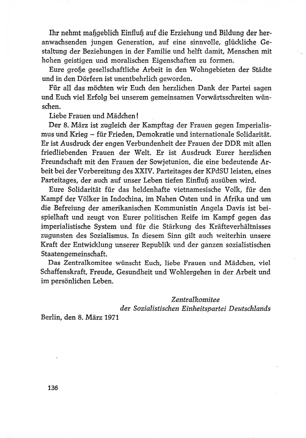 Dokumente der Sozialistischen Einheitspartei Deutschlands (SED) [Deutsche Demokratische Republik (DDR)] 1970-1971, Seite 136 (Dok. SED DDR 1970-1971, S. 136)