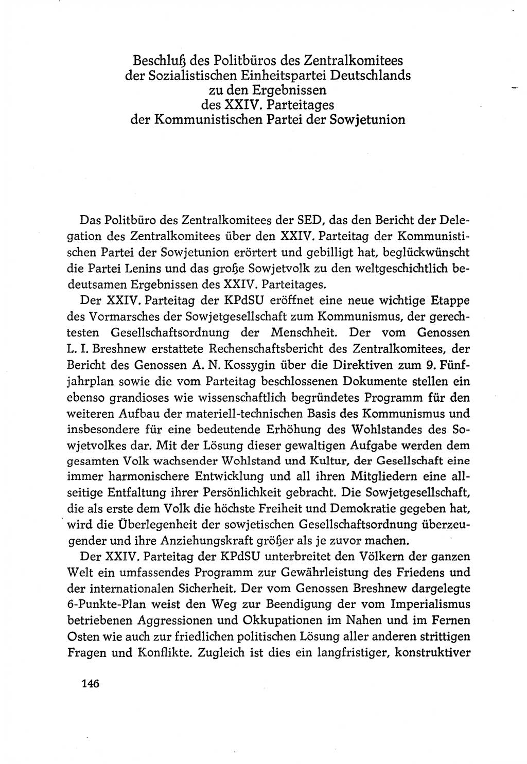 Dokumente der Sozialistischen Einheitspartei Deutschlands (SED) [Deutsche Demokratische Republik (DDR)] 1970-1971, Seite 146 (Dok. SED DDR 1970-1971, S. 146)