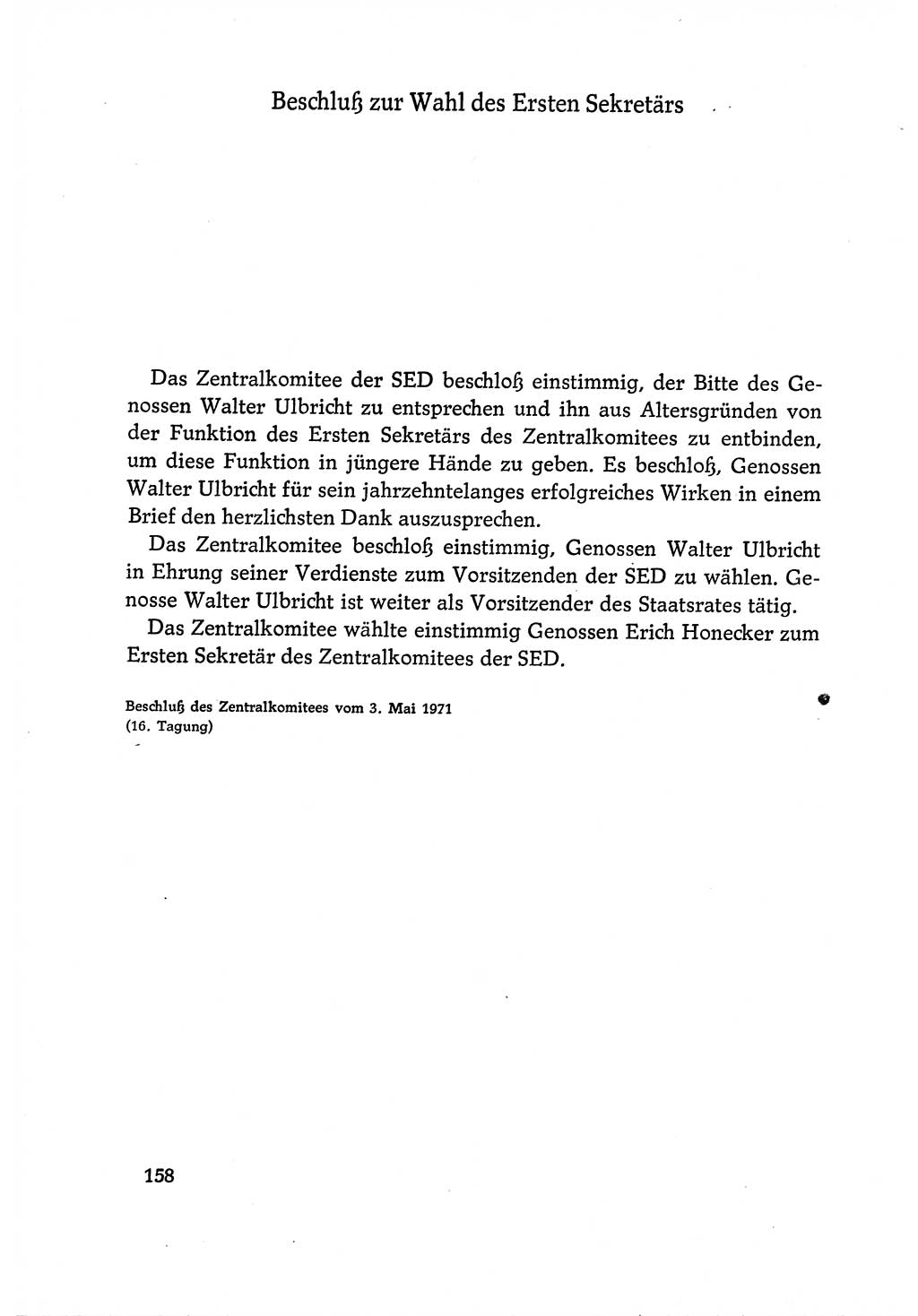 Dokumente der Sozialistischen Einheitspartei Deutschlands (SED) [Deutsche Demokratische Republik (DDR)] 1970-1971, Seite 158 (Dok. SED DDR 1970-1971, S. 158)