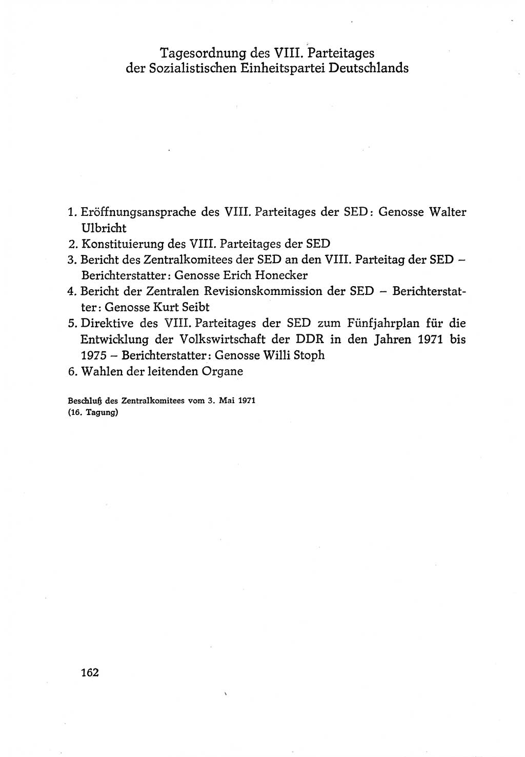 Dokumente der Sozialistischen Einheitspartei Deutschlands (SED) [Deutsche Demokratische Republik (DDR)] 1970-1971, Seite 162 (Dok. SED DDR 1970-1971, S. 162)