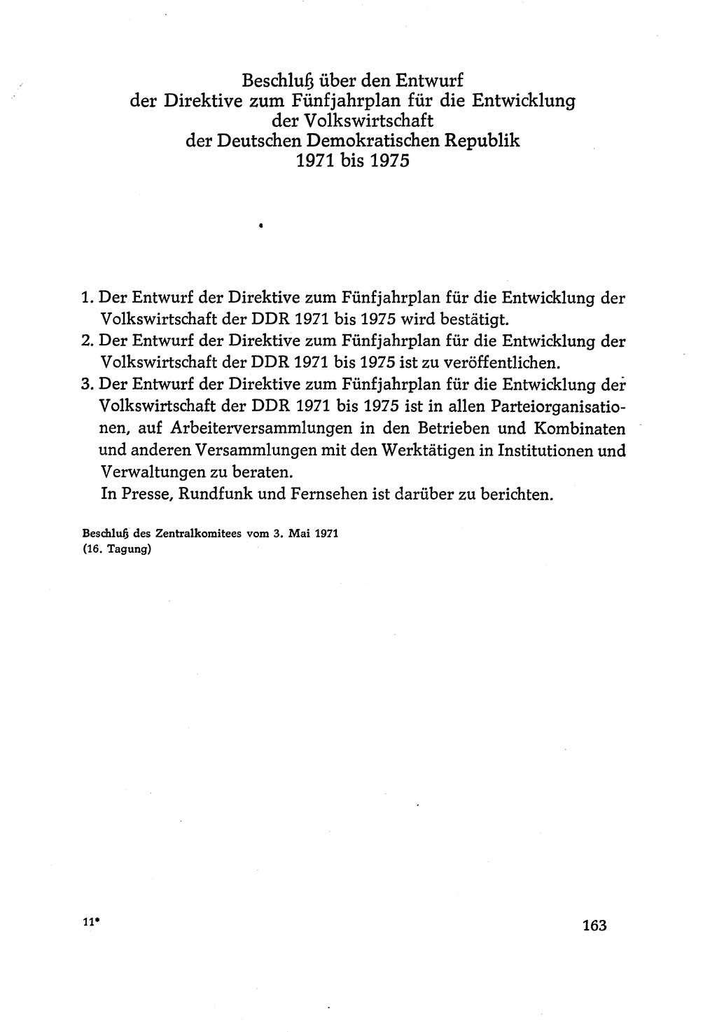 Dokumente der Sozialistischen Einheitspartei Deutschlands (SED) [Deutsche Demokratische Republik (DDR)] 1970-1971, Seite 163 (Dok. SED DDR 1970-1971, S. 163)