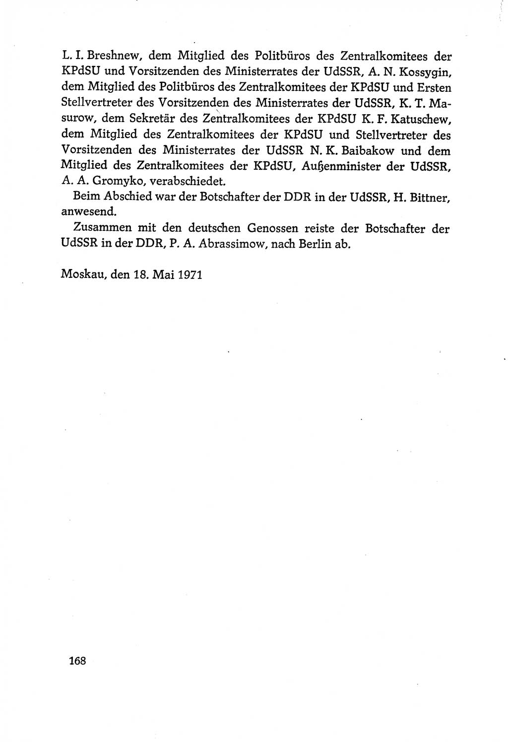 Dokumente der Sozialistischen Einheitspartei Deutschlands (SED) [Deutsche Demokratische Republik (DDR)] 1970-1971, Seite 168 (Dok. SED DDR 1970-1971, S. 168)