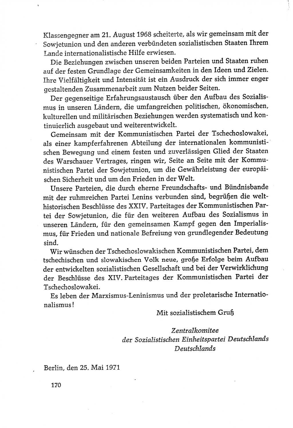 Dokumente der Sozialistischen Einheitspartei Deutschlands (SED) [Deutsche Demokratische Republik (DDR)] 1970-1971, Seite 170 (Dok. SED DDR 1970-1971, S. 170)