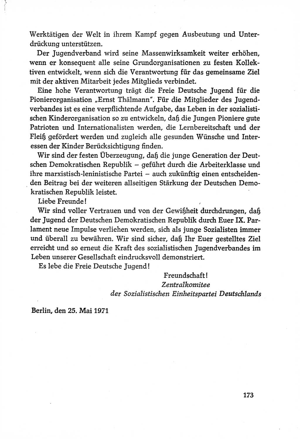 Dokumente der Sozialistischen Einheitspartei Deutschlands (SED) [Deutsche Demokratische Republik (DDR)] 1970-1971, Seite 173 (Dok. SED DDR 1970-1971, S. 173)