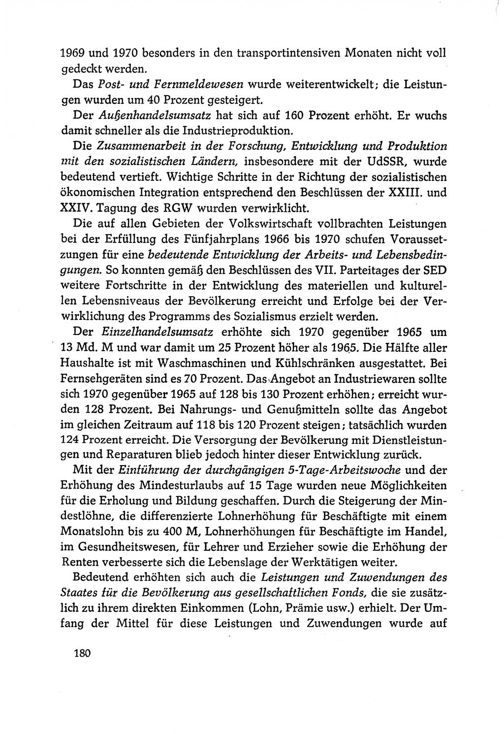 Dokumente der Sozialistischen Einheitspartei Deutschlands (SED) [Deutsche Demokratische Republik (DDR)] 1970-1971, Seite 180 (Dok. SED DDR 1970-1971, S. 180)