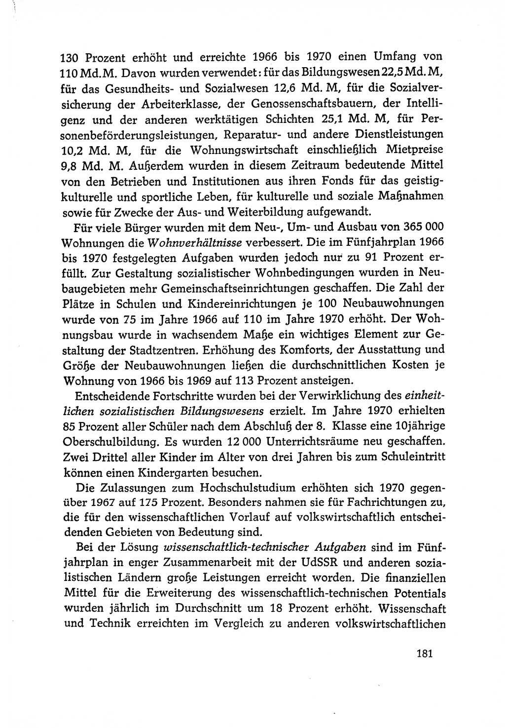 Dokumente der Sozialistischen Einheitspartei Deutschlands (SED) [Deutsche Demokratische Republik (DDR)] 1970-1971, Seite 181 (Dok. SED DDR 1970-1971, S. 181)