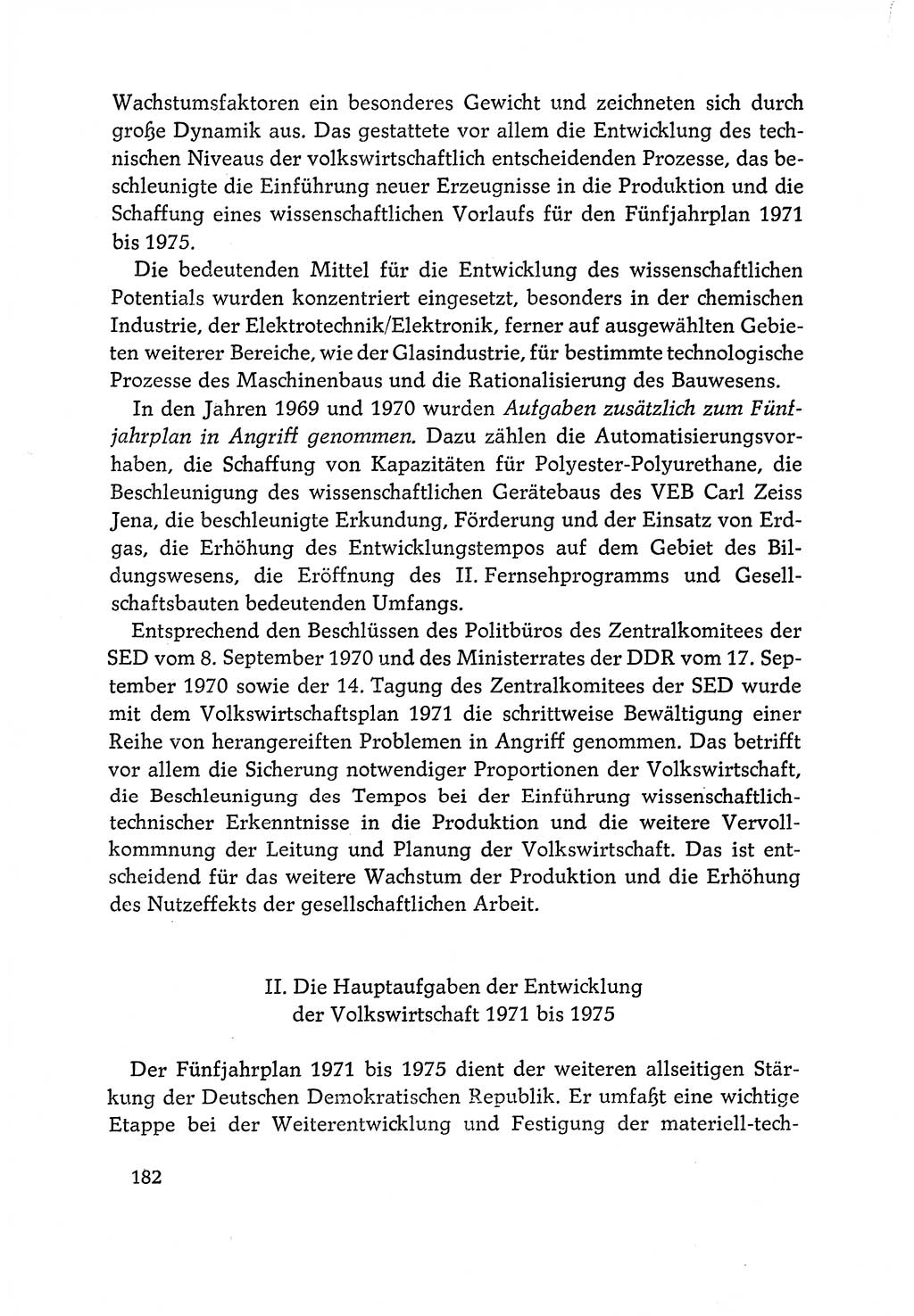 Dokumente der Sozialistischen Einheitspartei Deutschlands (SED) [Deutsche Demokratische Republik (DDR)] 1970-1971, Seite 182 (Dok. SED DDR 1970-1971, S. 182)