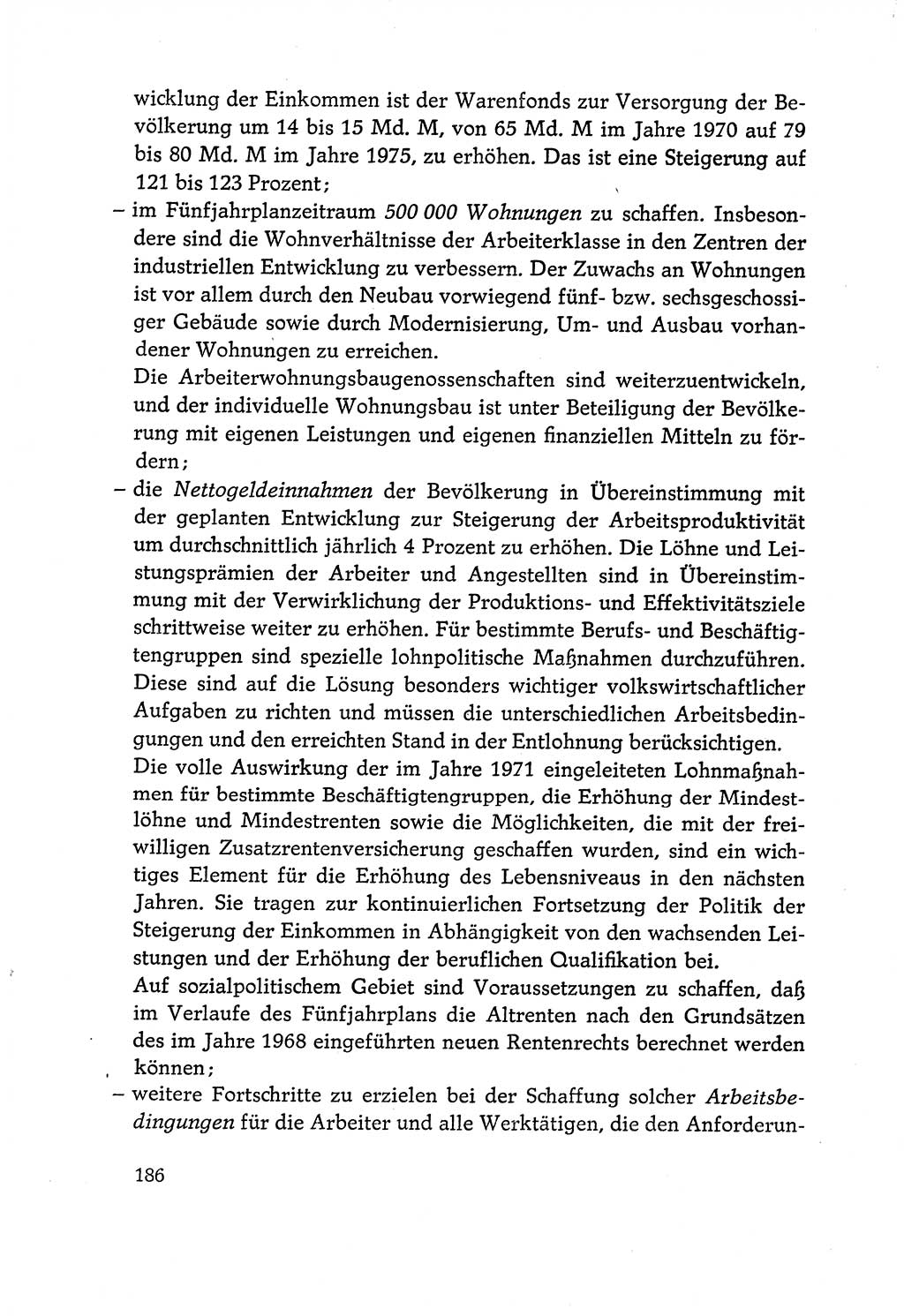 Dokumente der Sozialistischen Einheitspartei Deutschlands (SED) [Deutsche Demokratische Republik (DDR)] 1970-1971, Seite 186 (Dok. SED DDR 1970-1971, S. 186)