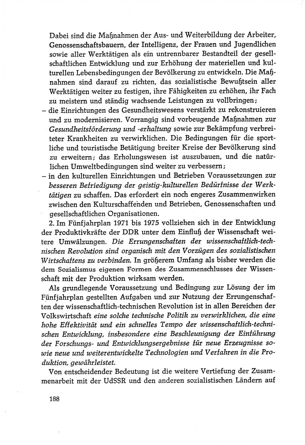 Dokumente der Sozialistischen Einheitspartei Deutschlands (SED) [Deutsche Demokratische Republik (DDR)] 1970-1971, Seite 188 (Dok. SED DDR 1970-1971, S. 188)