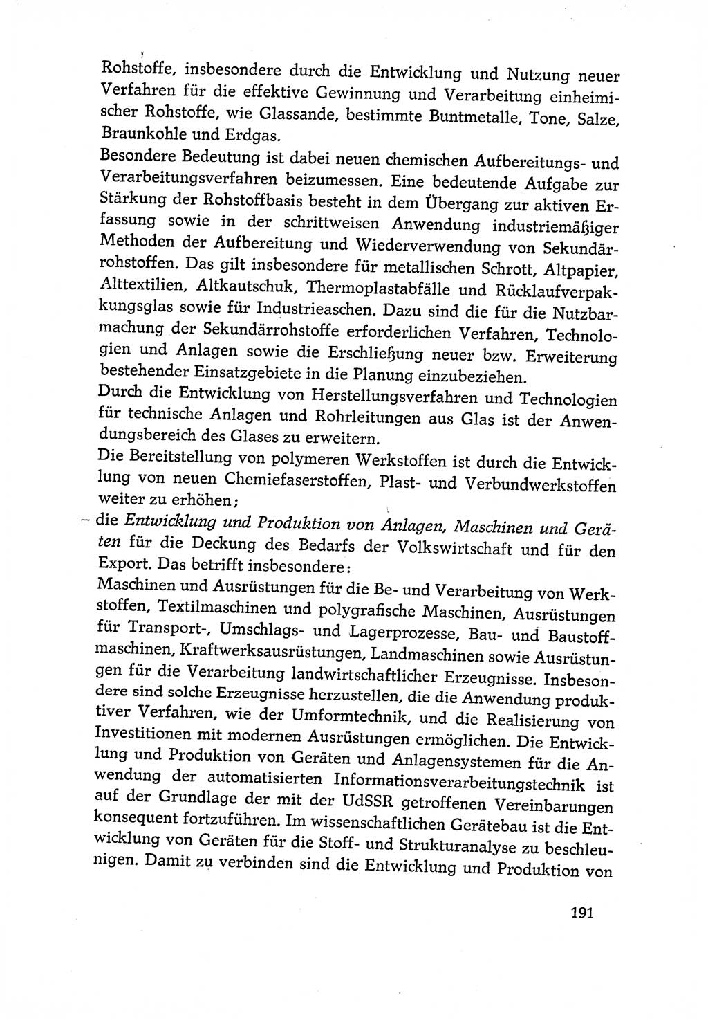 Dokumente der Sozialistischen Einheitspartei Deutschlands (SED) [Deutsche Demokratische Republik (DDR)] 1970-1971, Seite 191 (Dok. SED DDR 1970-1971, S. 191)
