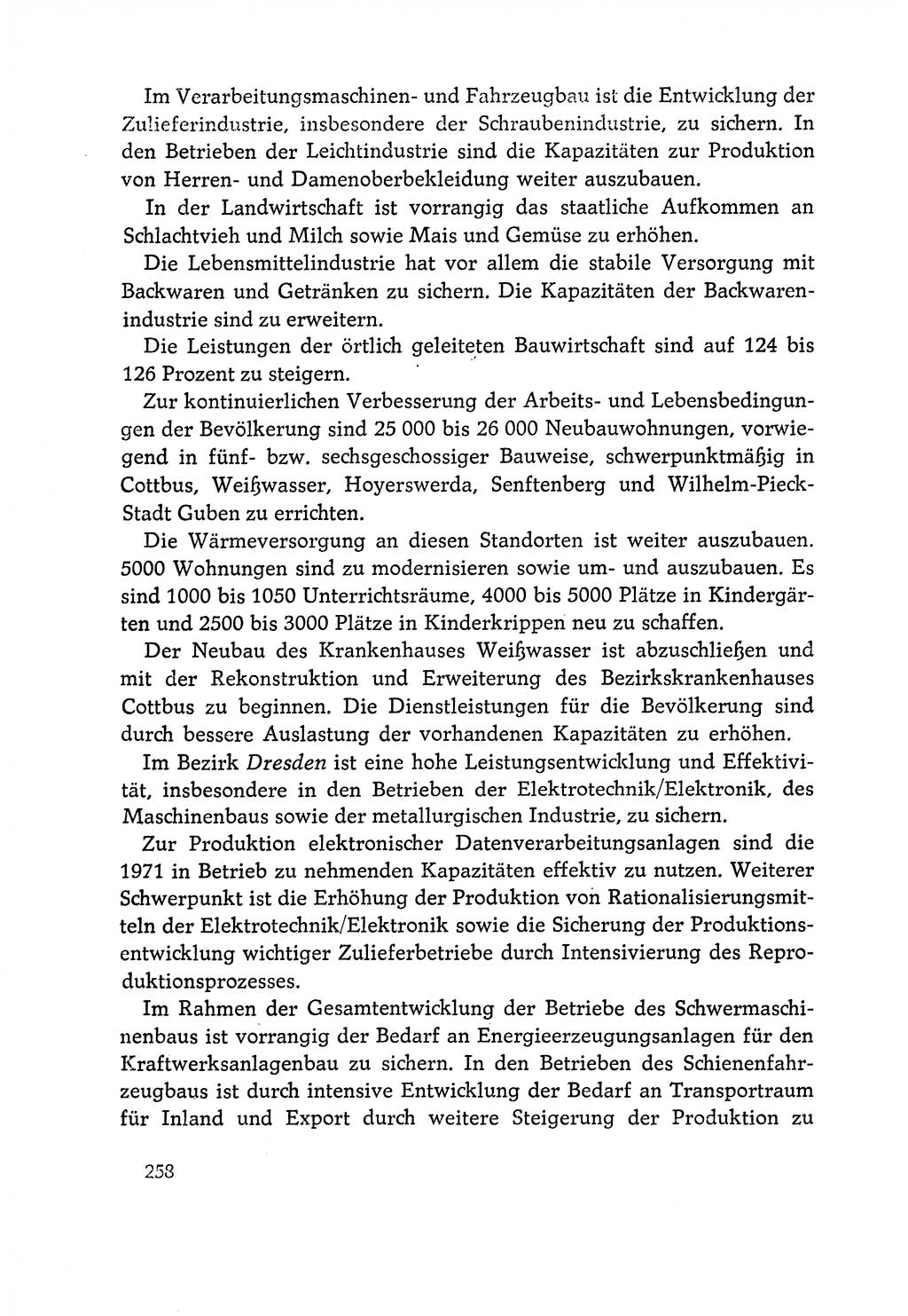 Dokumente der Sozialistischen Einheitspartei Deutschlands (SED) [Deutsche Demokratische Republik (DDR)] 1970-1971, Seite 258 (Dok. SED DDR 1970-1971, S. 258)
