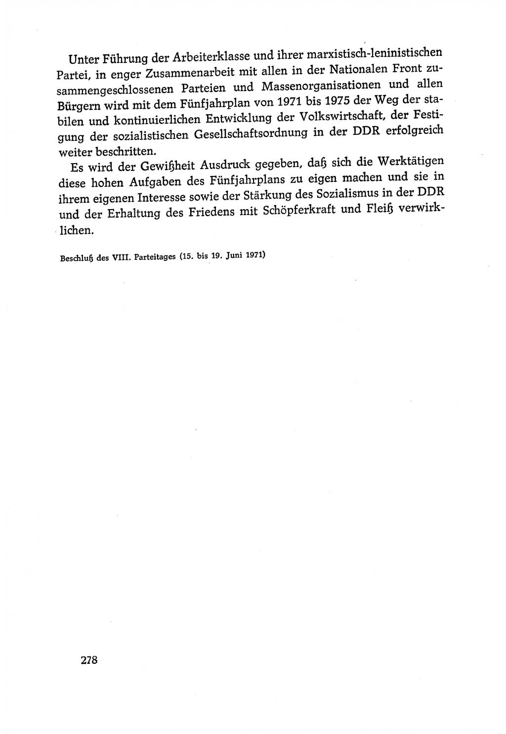 Dokumente der Sozialistischen Einheitspartei Deutschlands (SED) [Deutsche Demokratische Republik (DDR)] 1970-1971, Seite 278 (Dok. SED DDR 1970-1971, S. 278)