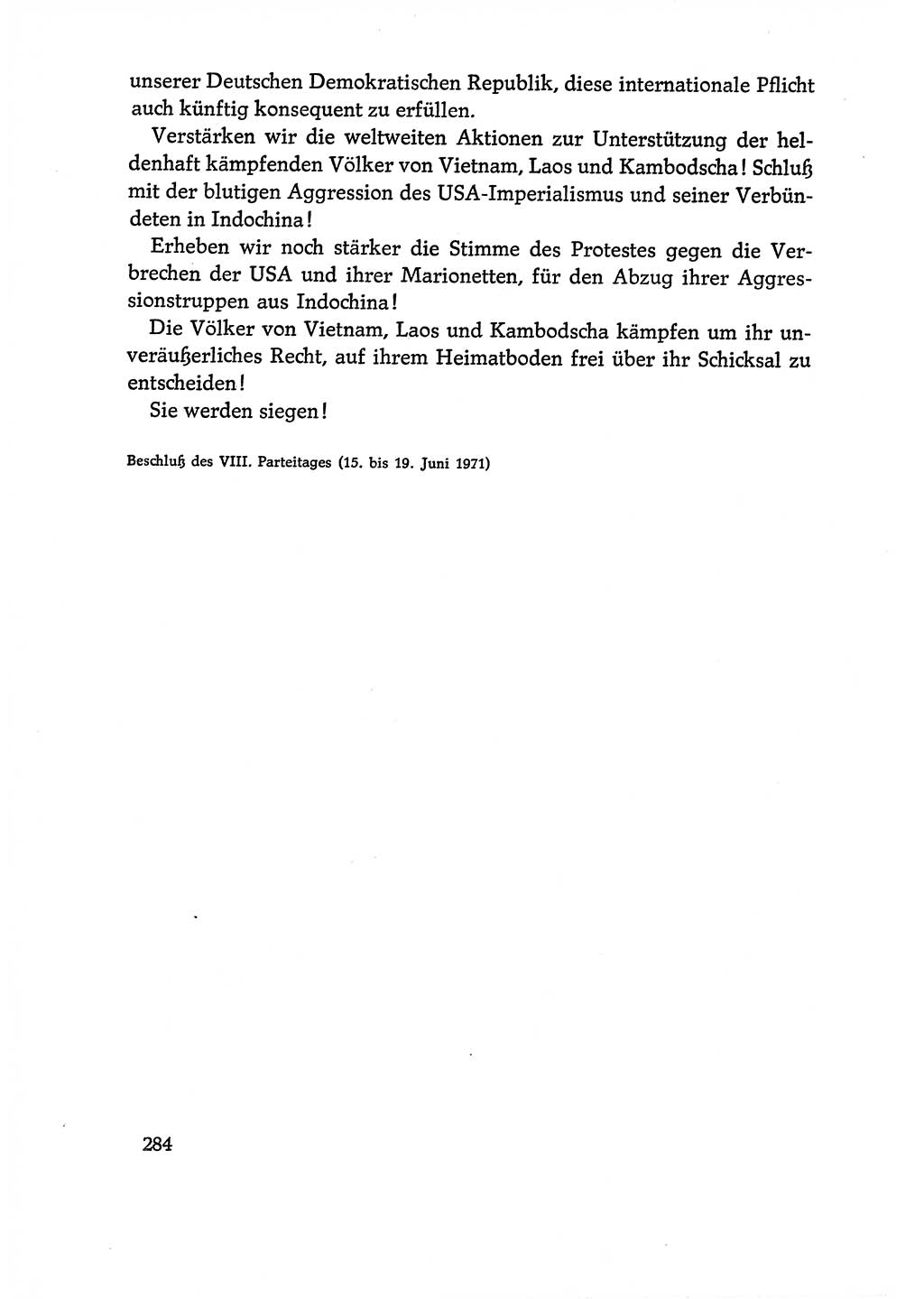 Dokumente der Sozialistischen Einheitspartei Deutschlands (SED) [Deutsche Demokratische Republik (DDR)] 1970-1971, Seite 284 (Dok. SED DDR 1970-1971, S. 284)