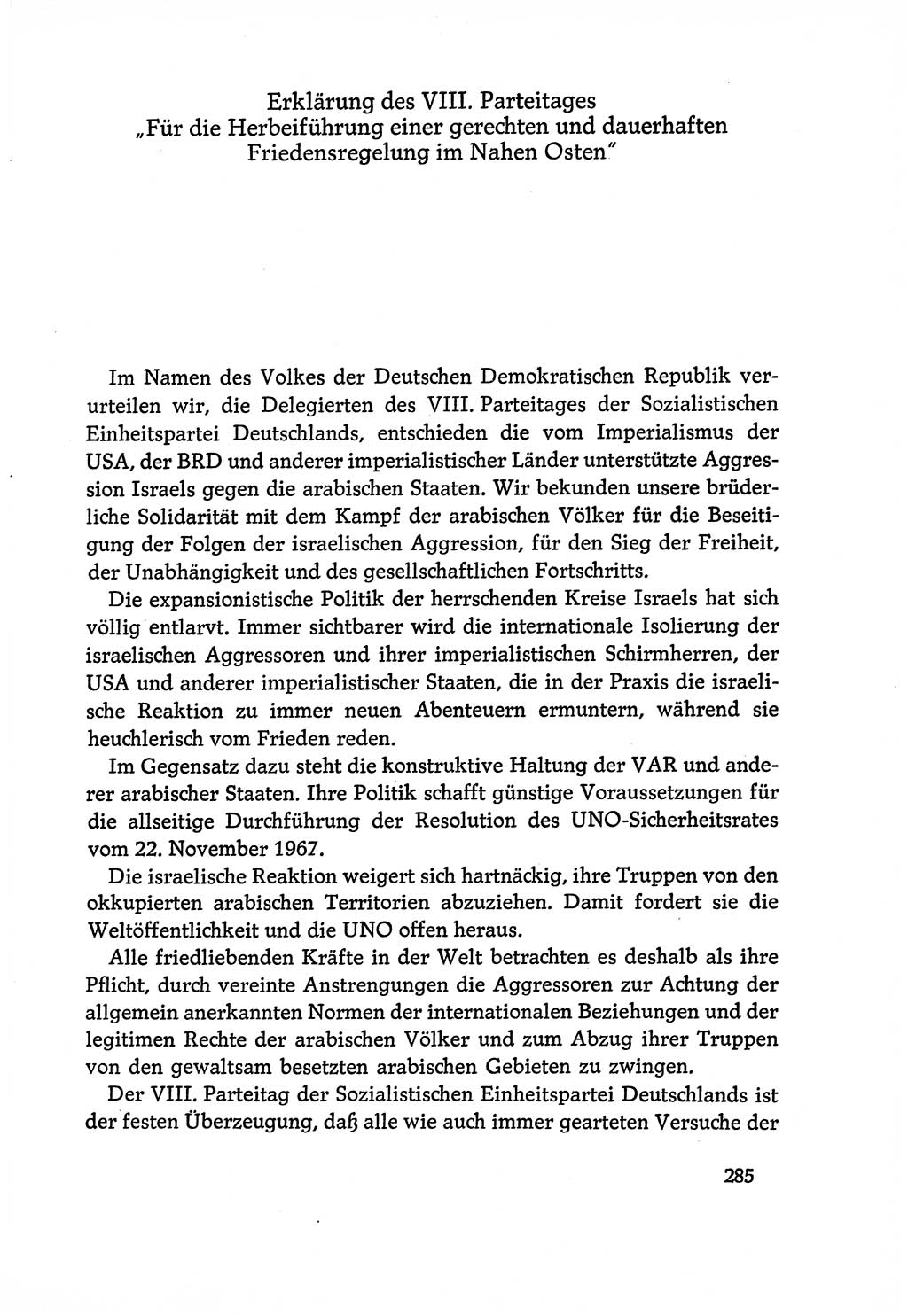 Dokumente der Sozialistischen Einheitspartei Deutschlands (SED) [Deutsche Demokratische Republik (DDR)] 1970-1971, Seite 285 (Dok. SED DDR 1970-1971, S. 285)