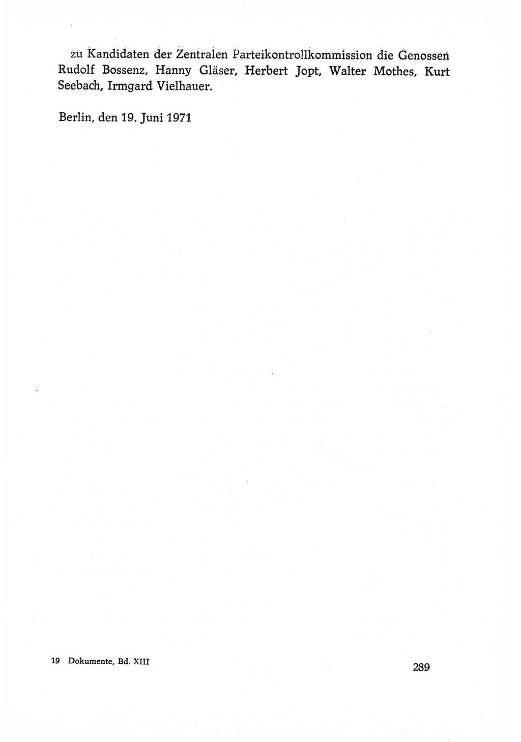 Dokumente der Sozialistischen Einheitspartei Deutschlands (SED) [Deutsche Demokratische Republik (DDR)] 1970-1971, Seite 289 (Dok. SED DDR 1970-1971, S. 289)