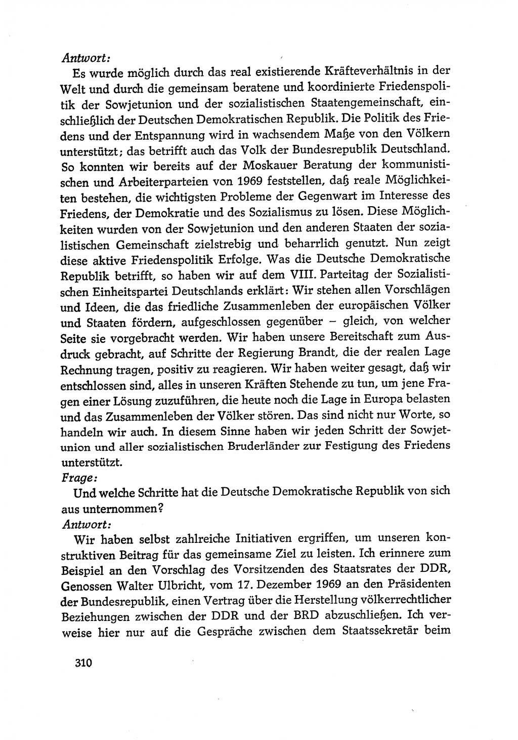 Dokumente der Sozialistischen Einheitspartei Deutschlands (SED) [Deutsche Demokratische Republik (DDR)] 1970-1971, Seite 310 (Dok. SED DDR 1970-1971, S. 310)