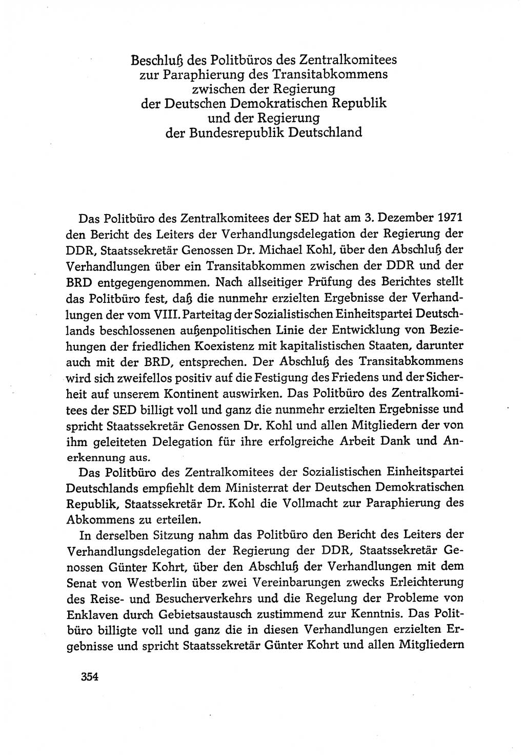 Dokumente der Sozialistischen Einheitspartei Deutschlands (SED) [Deutsche Demokratische Republik (DDR)] 1970-1971, Seite 354 (Dok. SED DDR 1970-1971, S. 354)