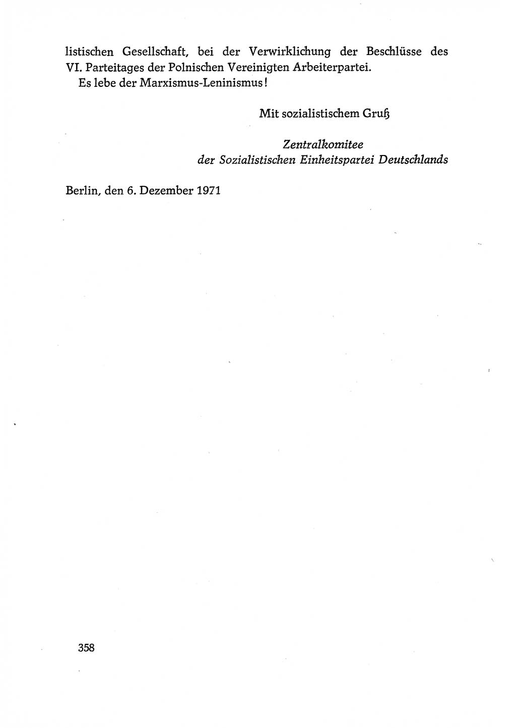 Dokumente der Sozialistischen Einheitspartei Deutschlands (SED) [Deutsche Demokratische Republik (DDR)] 1970-1971, Seite 358 (Dok. SED DDR 1970-1971, S. 358)