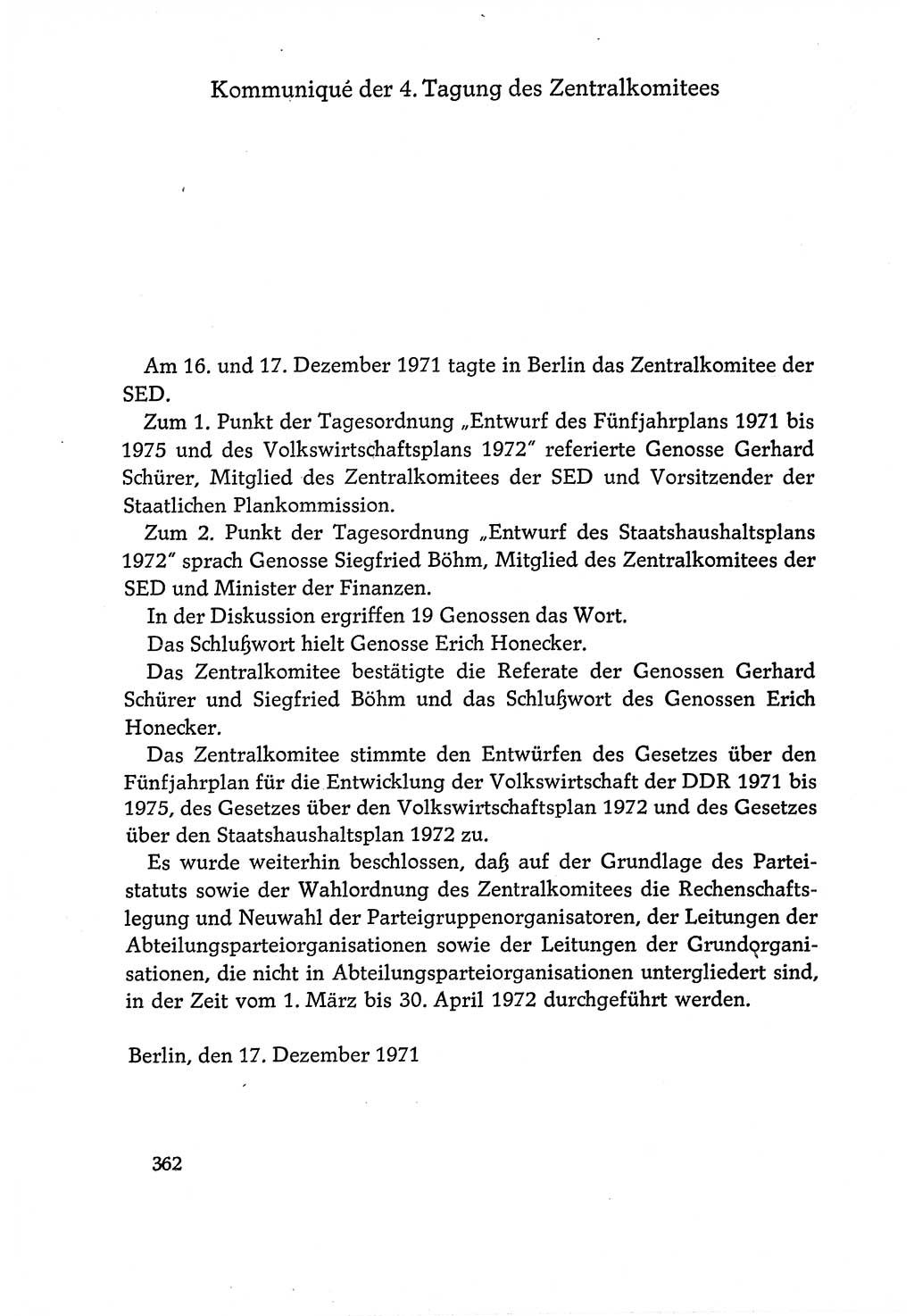 Dokumente der Sozialistischen Einheitspartei Deutschlands (SED) [Deutsche Demokratische Republik (DDR)] 1970-1971, Seite 362 (Dok. SED DDR 1970-1971, S. 362)